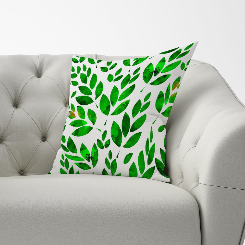 Watercolor Abstract Leaves Cushions