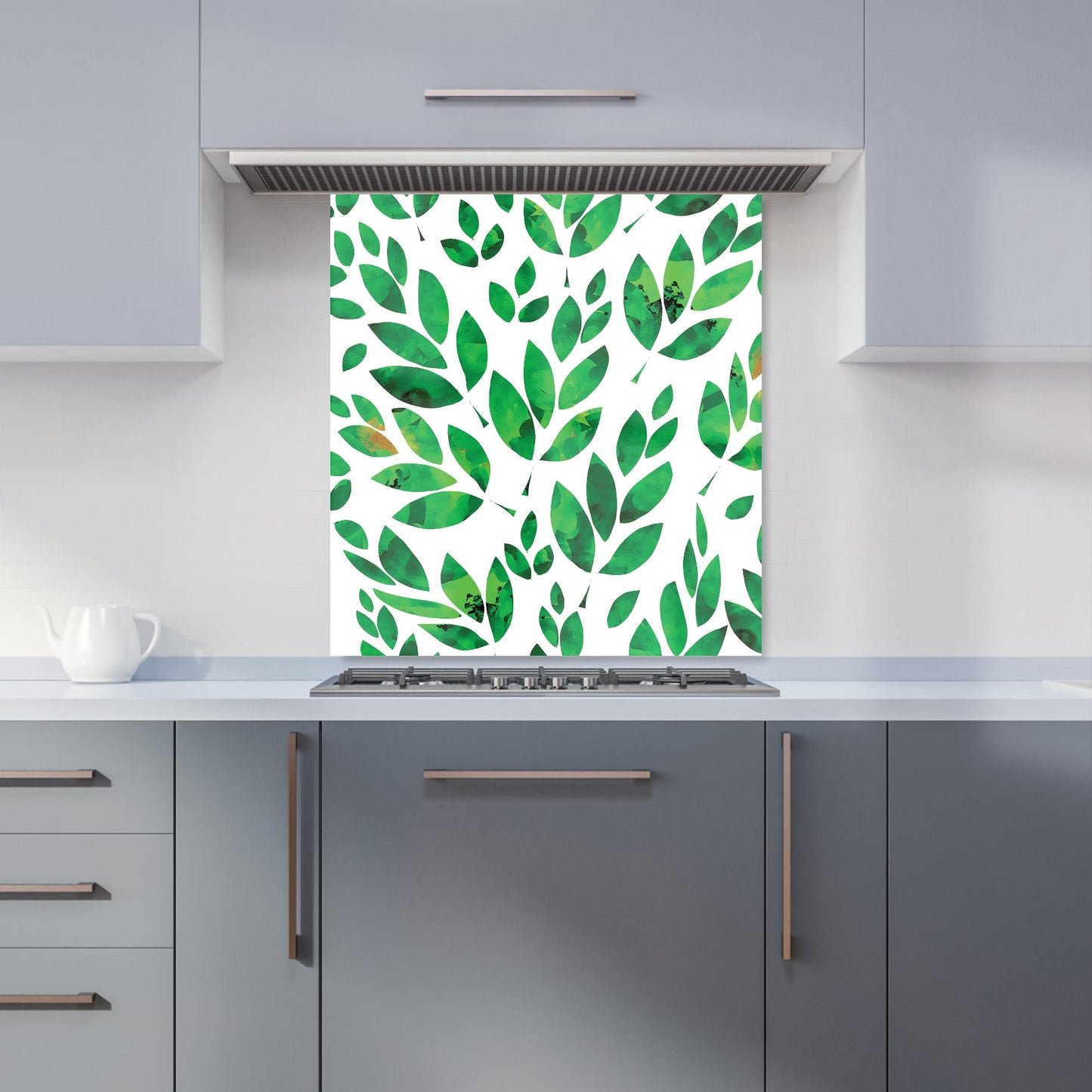 Watercolor Abstract Leaves Kitchen Splashback