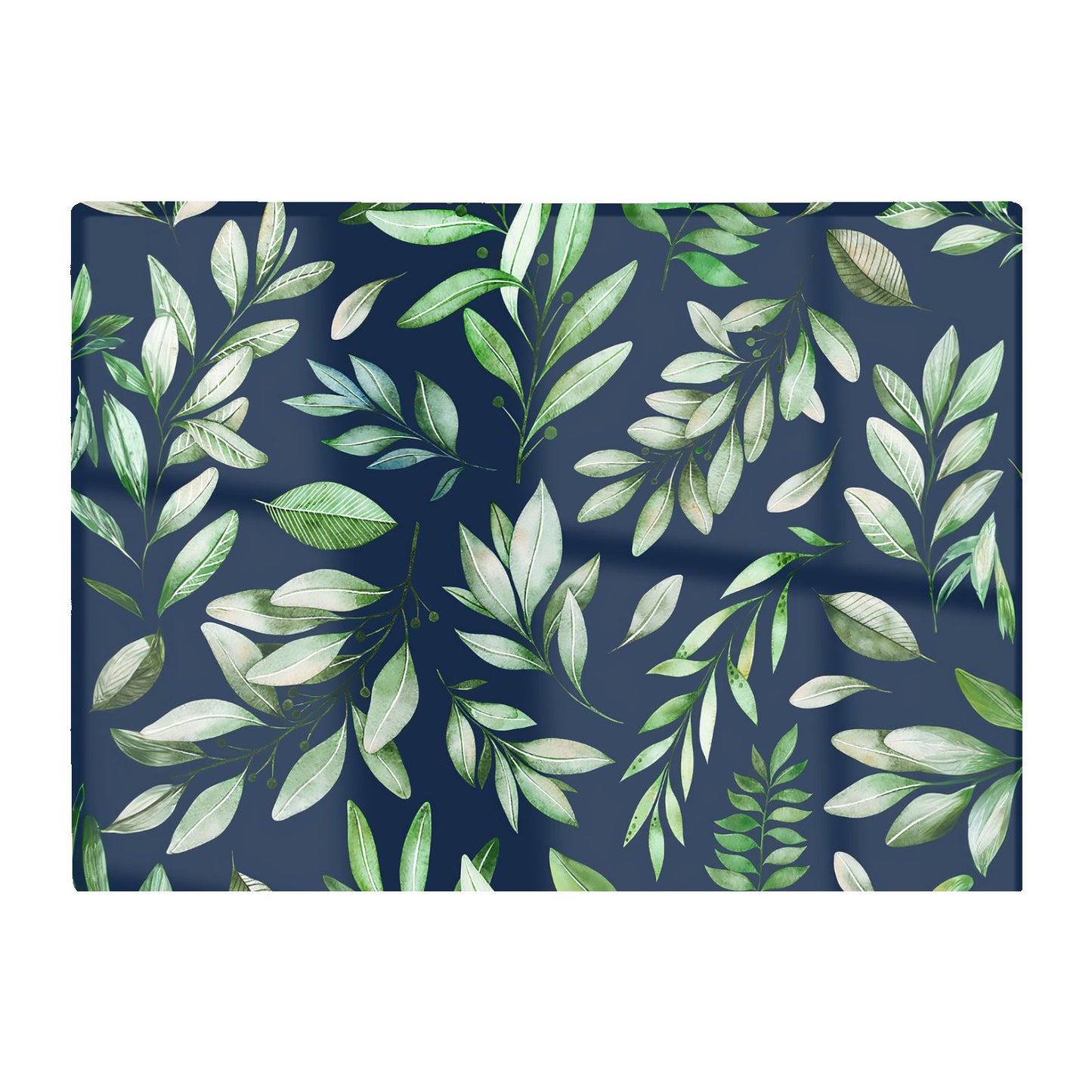 Watercolor Leaves Glass Chopping Board