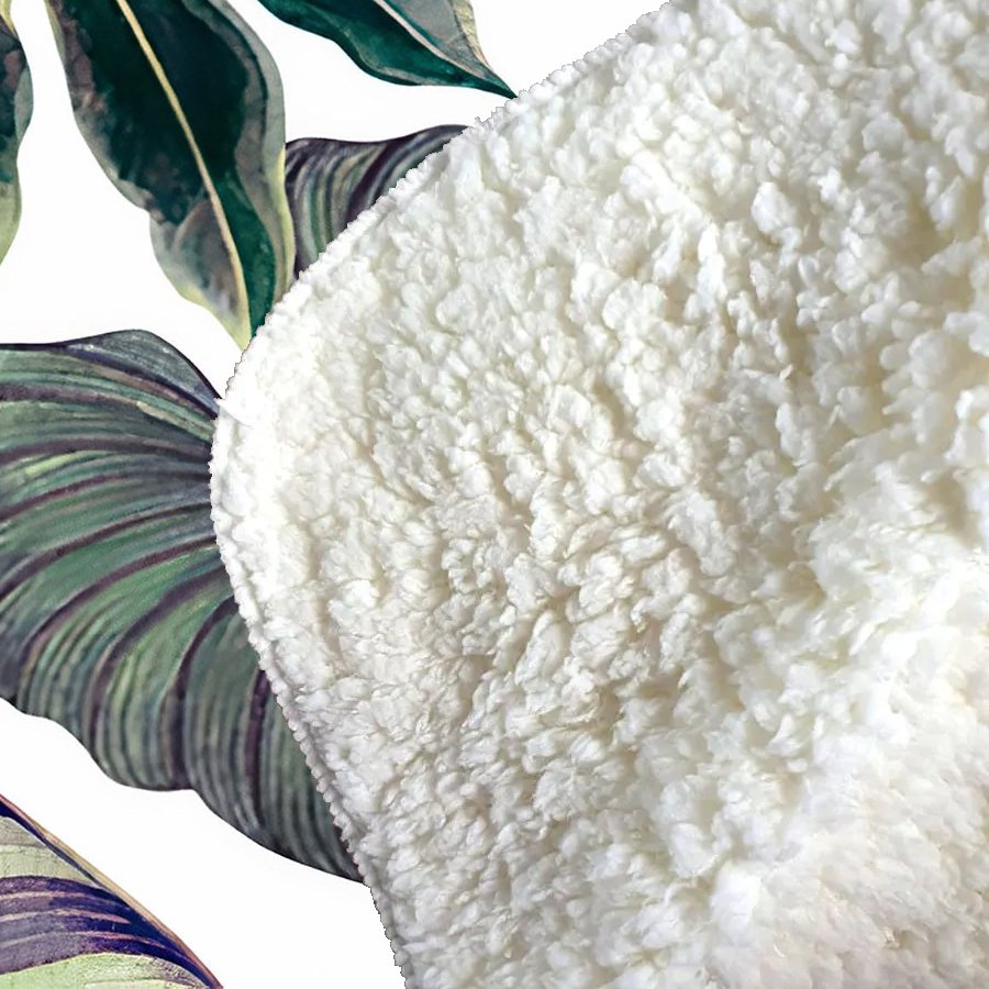 Watercolor Tropical Leaf Sherpa Blanket