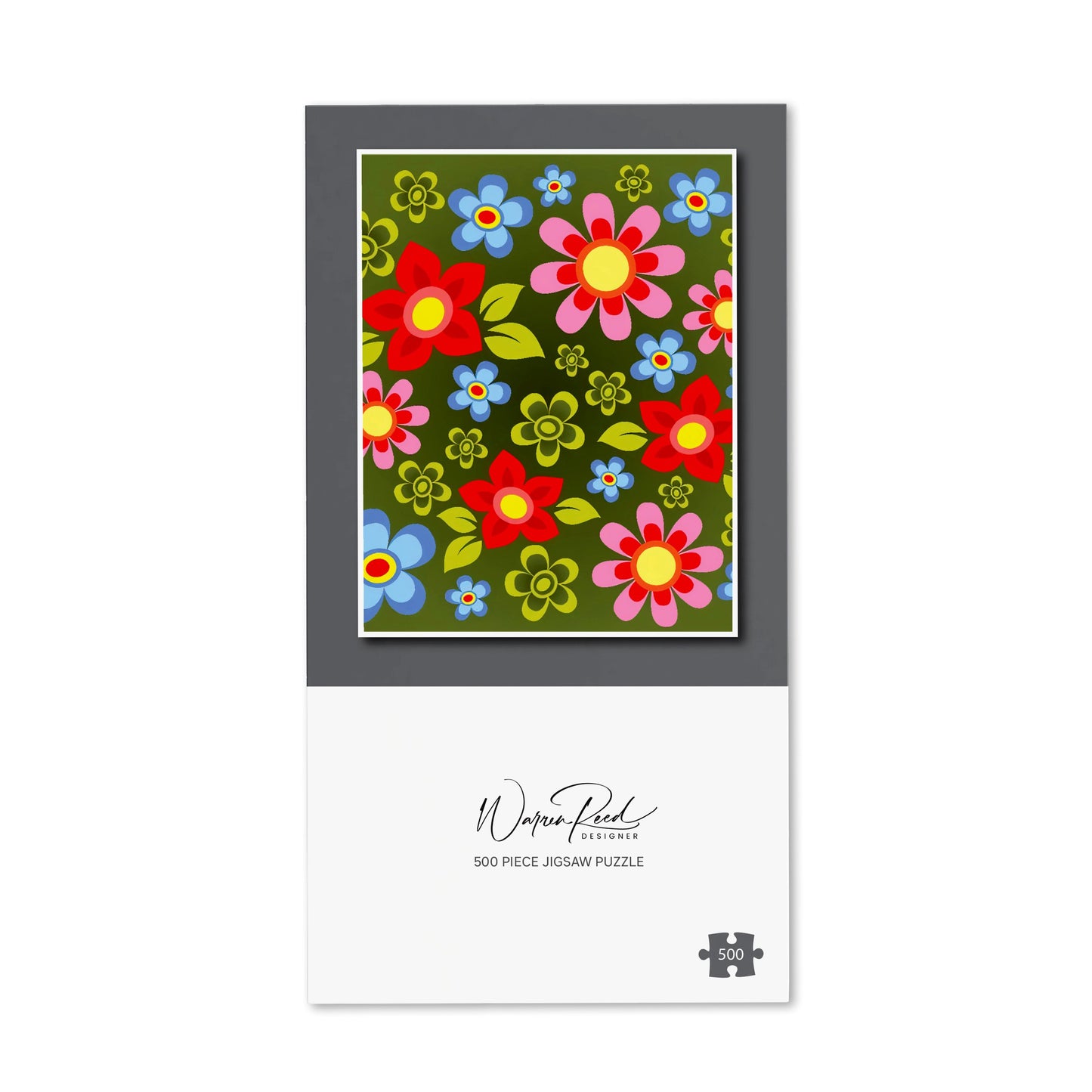 Red And Blue Flowers Jigsaw Puzzle