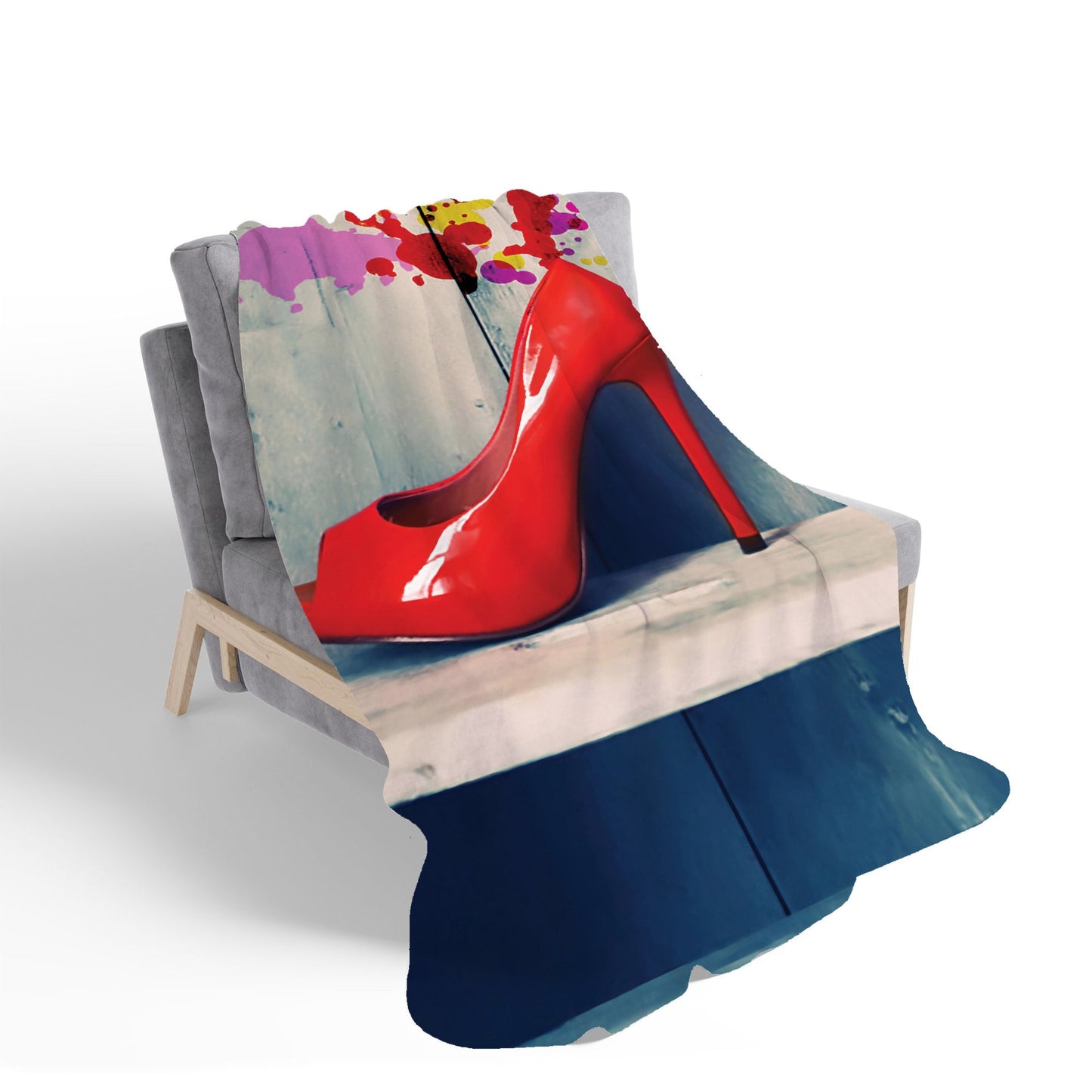 Retro Red Shoes Sherpa Blanket