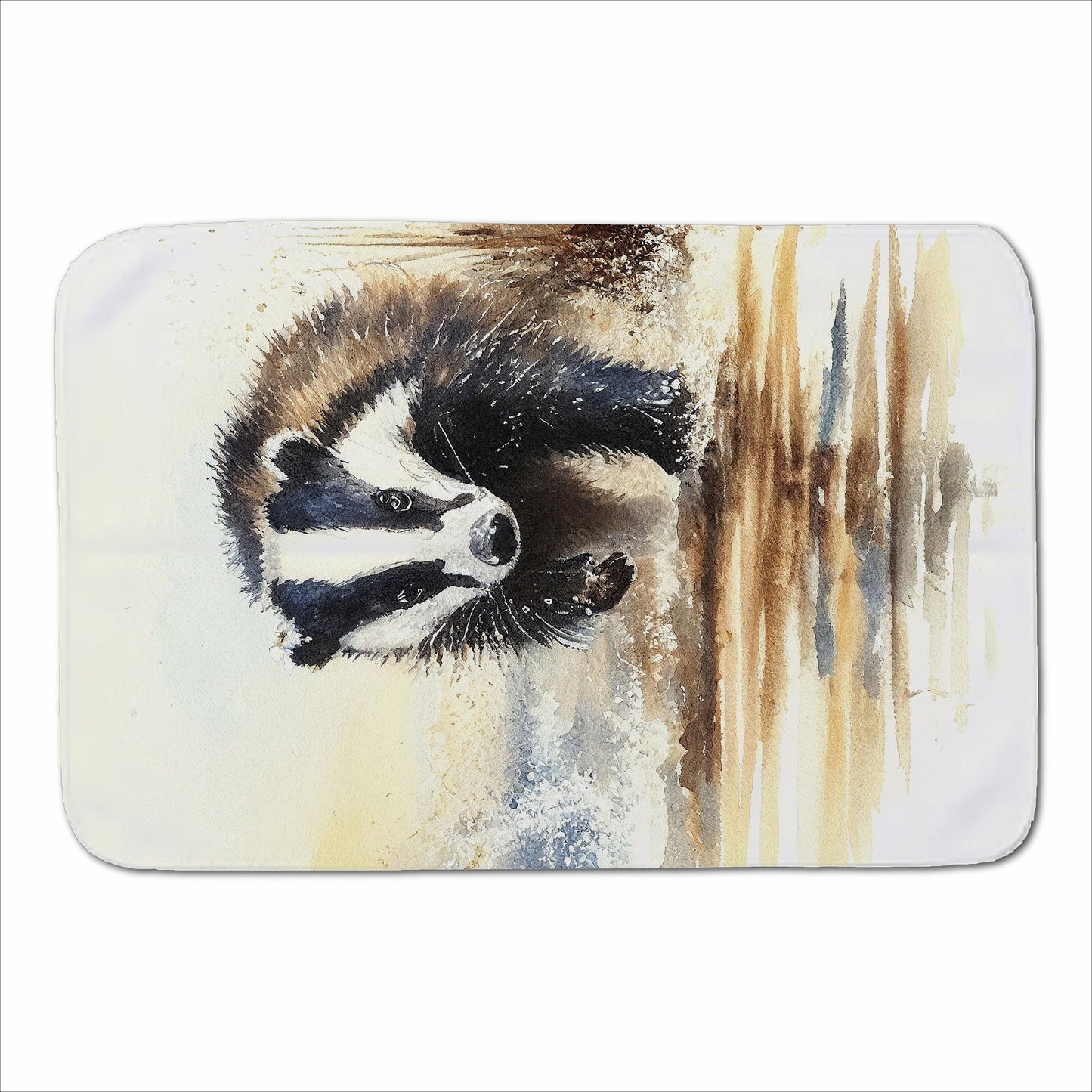 Wading Badger Watercolour Sherpa Blanket