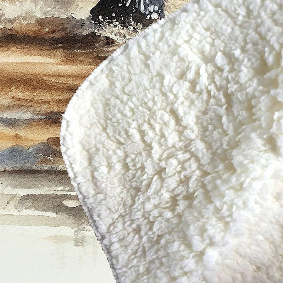 Wading Badger Watercolour Sherpa Blanket