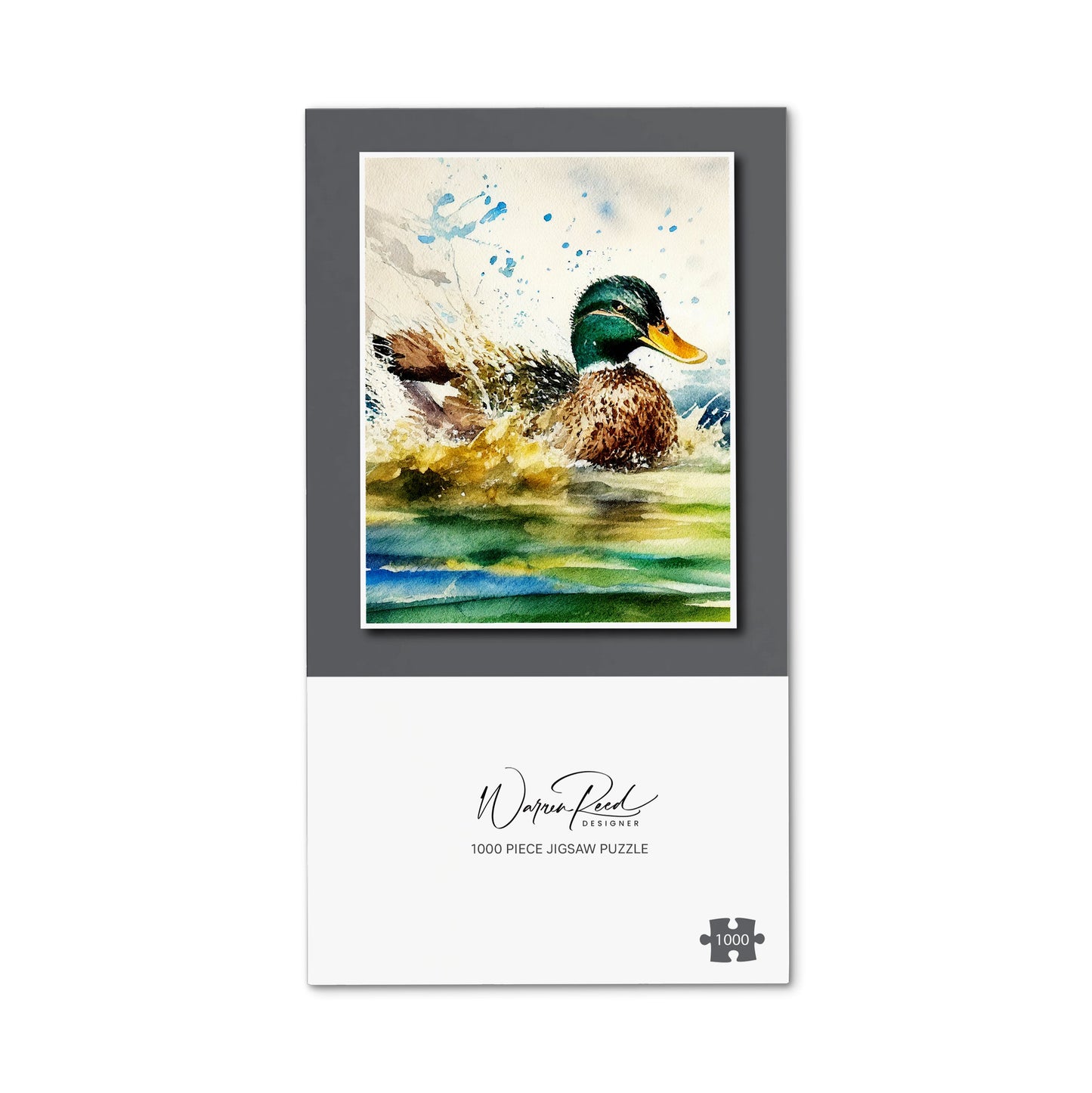 Splashing Mallard Watercolour Jigsaw Puzzle