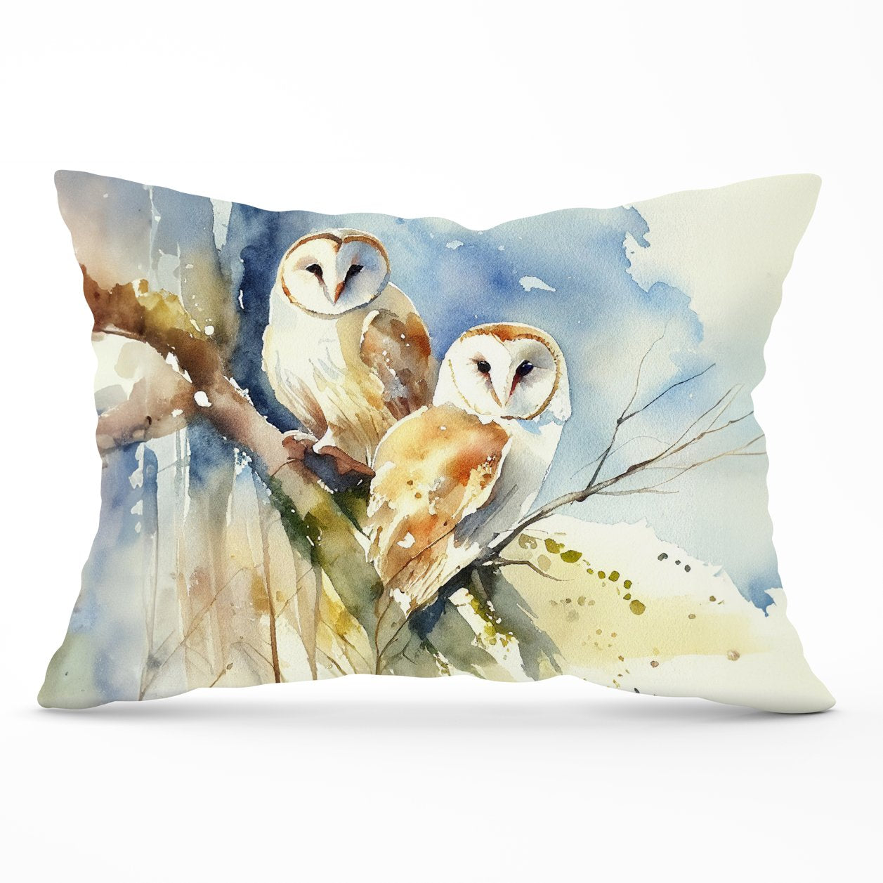 Barn Owls Watercolour Cushions
