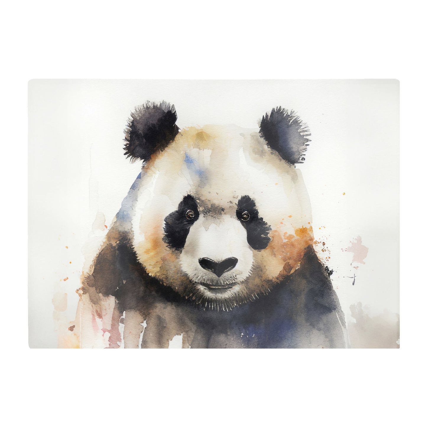 Panda Watercolour Glass Chopping Board