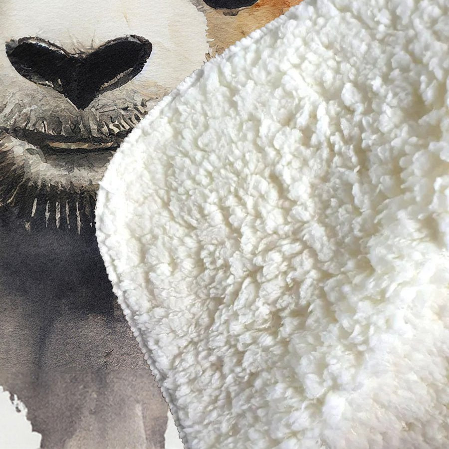 Panda Watercolour Sherpa Blanket