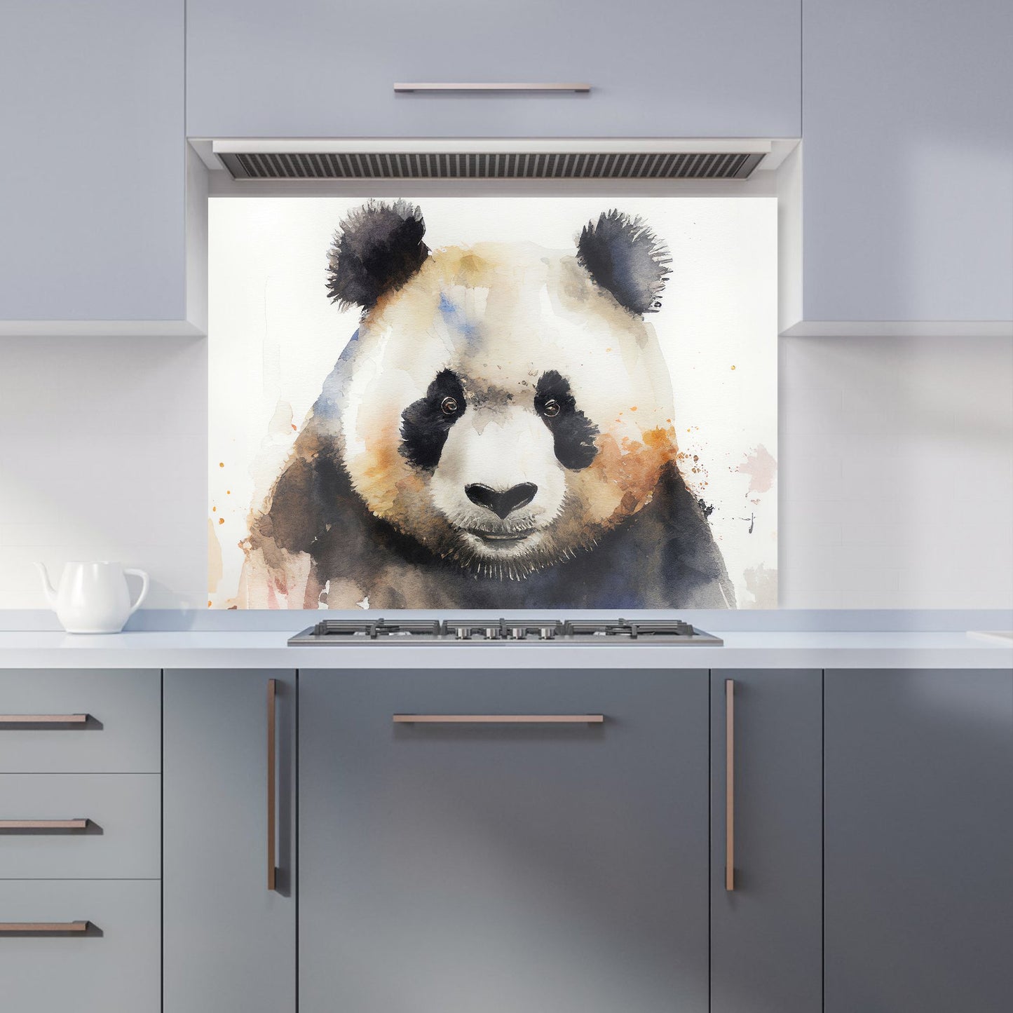 Panda Watercolour Kitchen Splashback