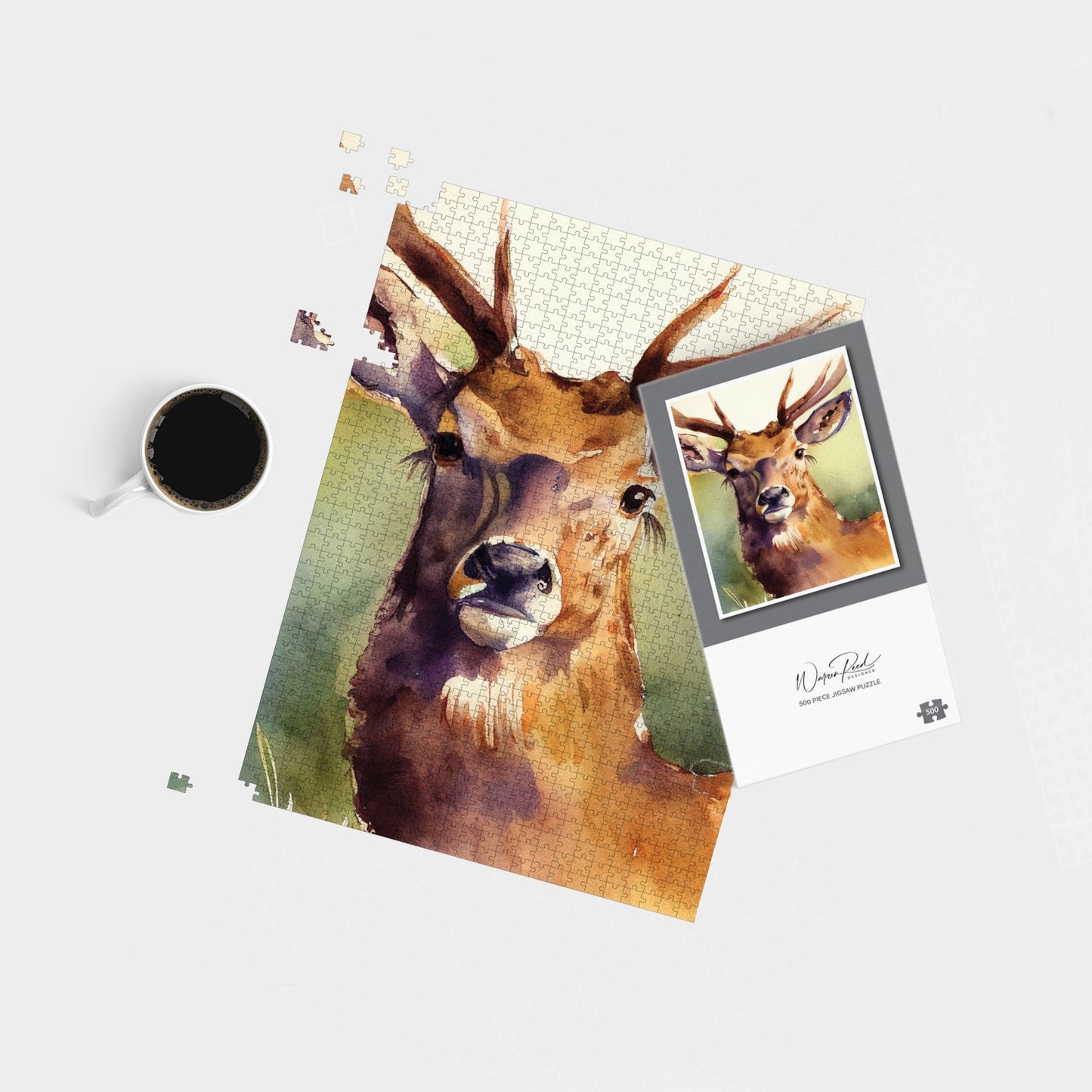 Splendid Stag Watercolour Jigsaw Puzzle