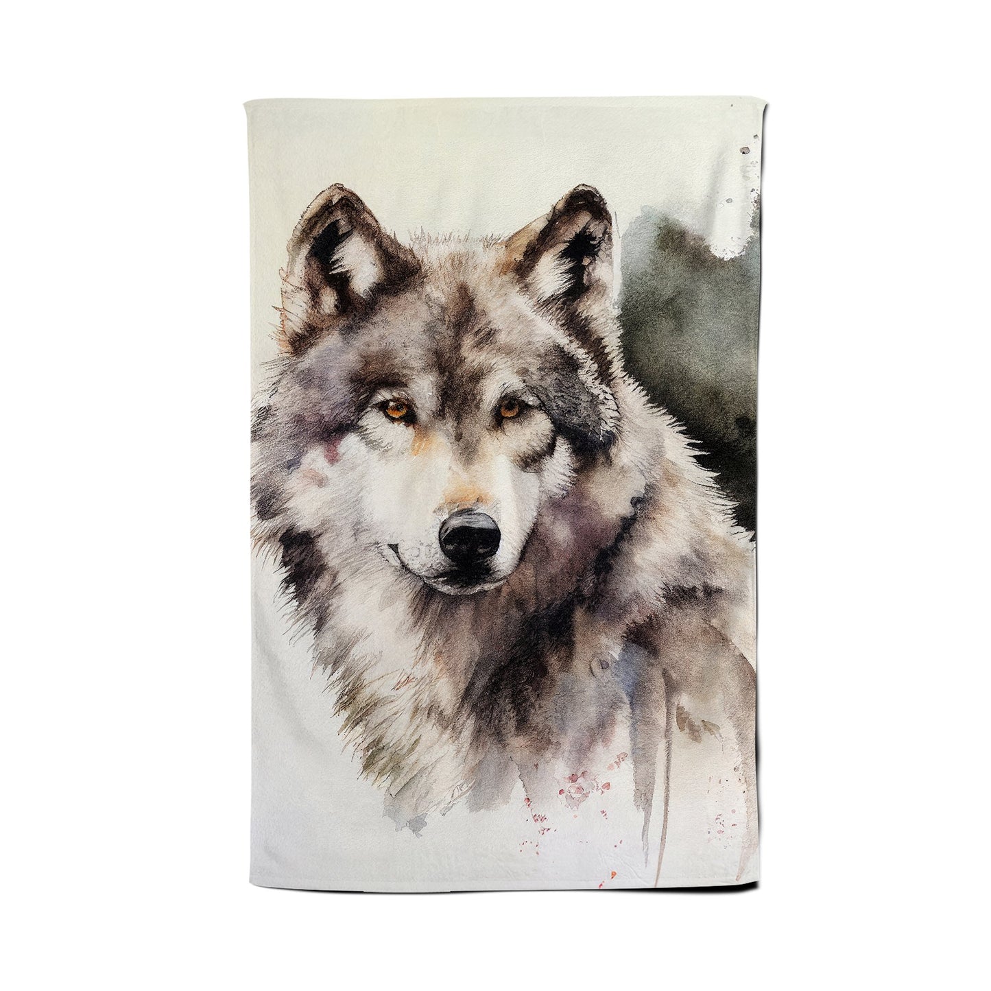 Loyal Wolf Watercolour Tea Towel