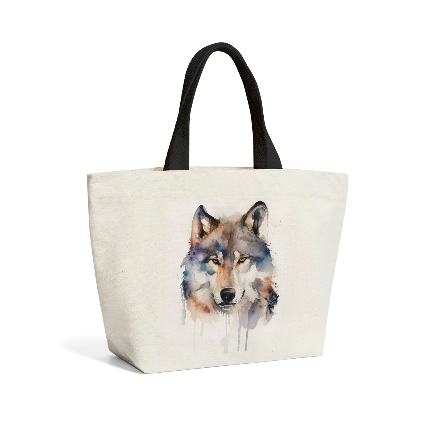 Wolf Watercolour Beach Shopper Tote Bag