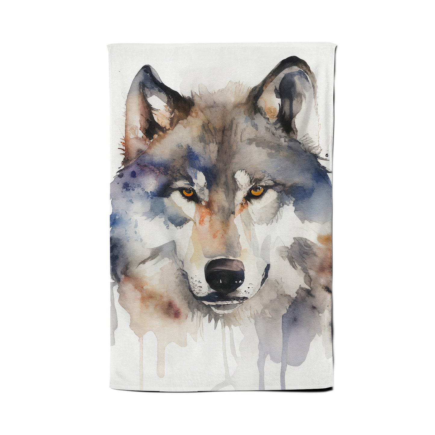 Wolf Watercolour Tea Towel