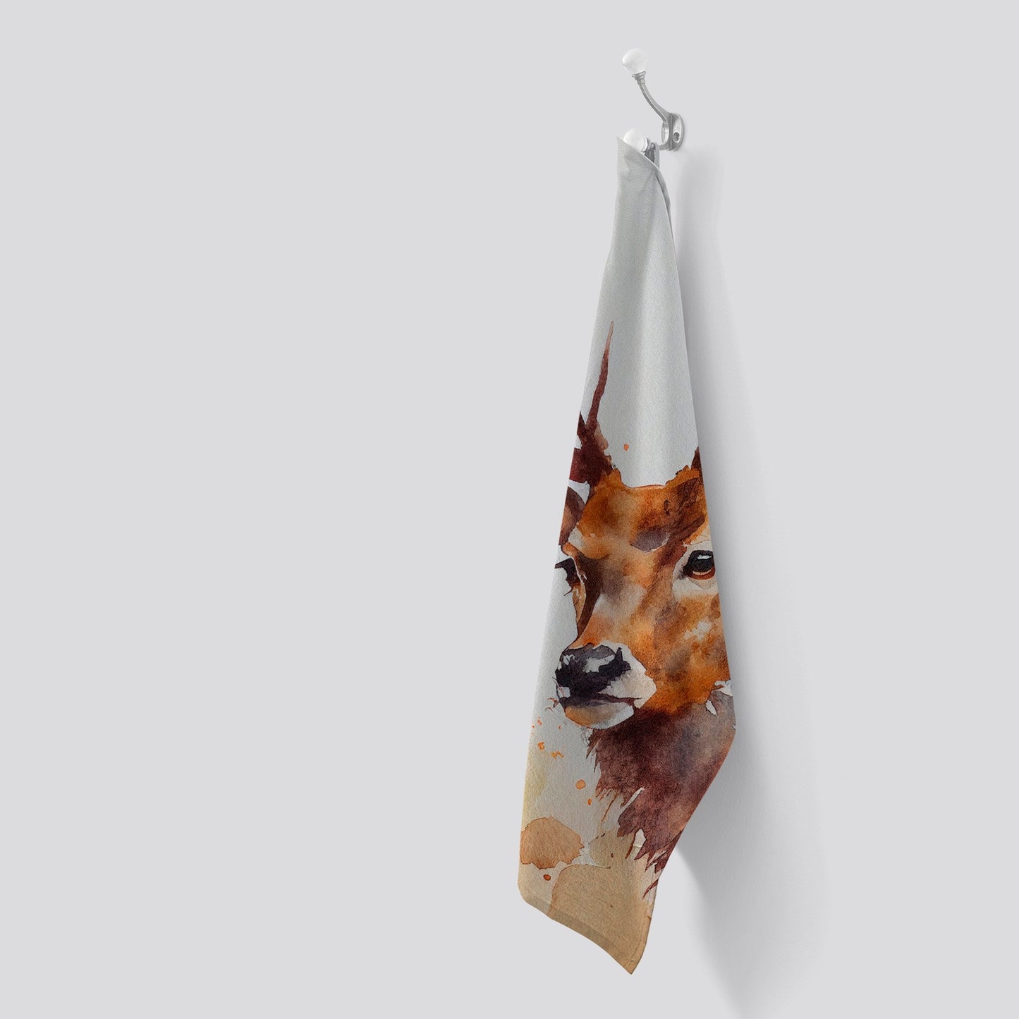 Majestic Stag Watercolour Tea Towel