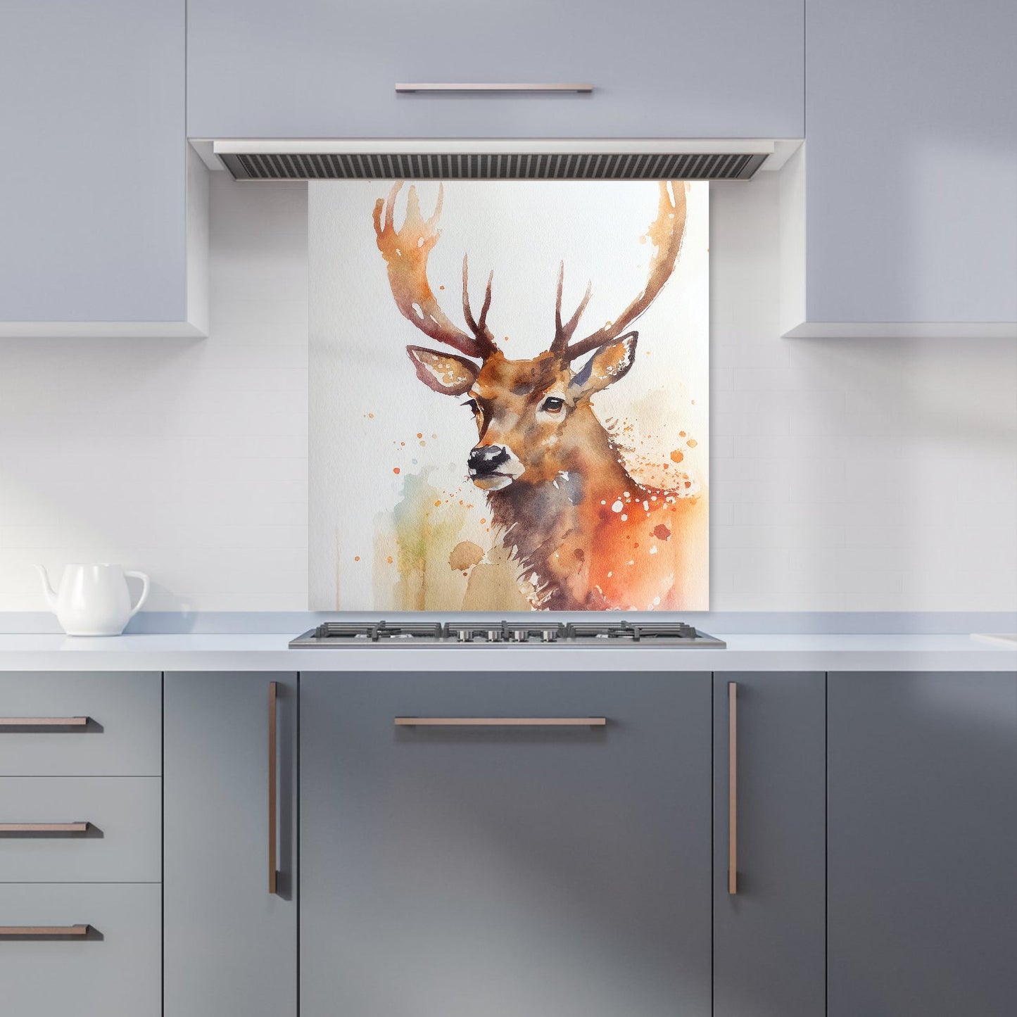 Majestic Stag Watercolour Kitchen Splashback