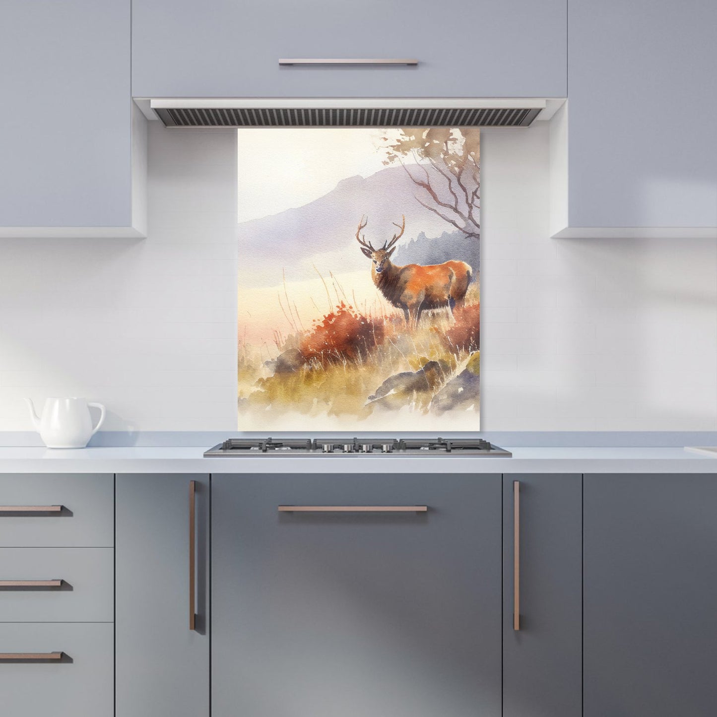 Stag Deer Water Colour Kitchen Splashback