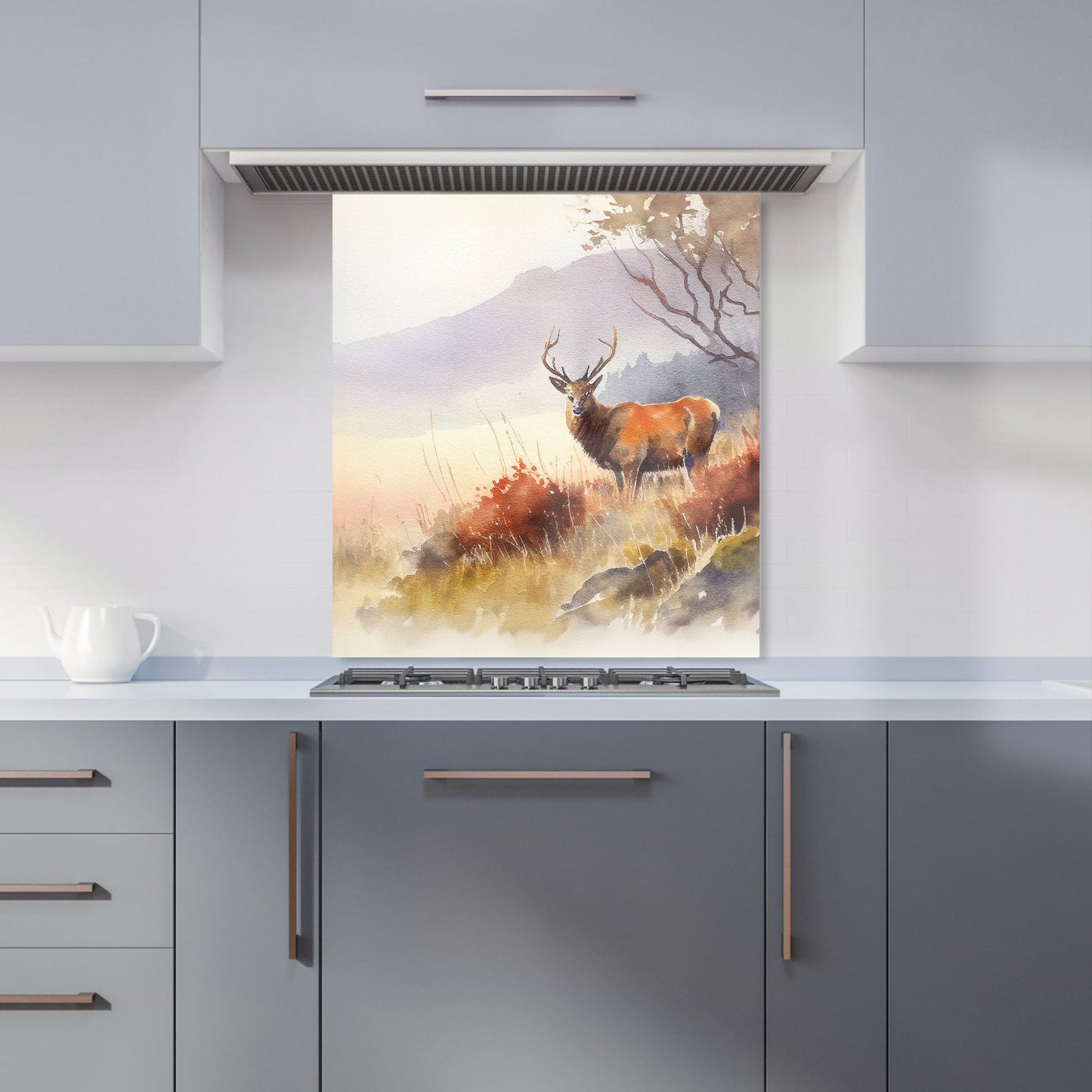 Stag Deer Water Colour Kitchen Splashback