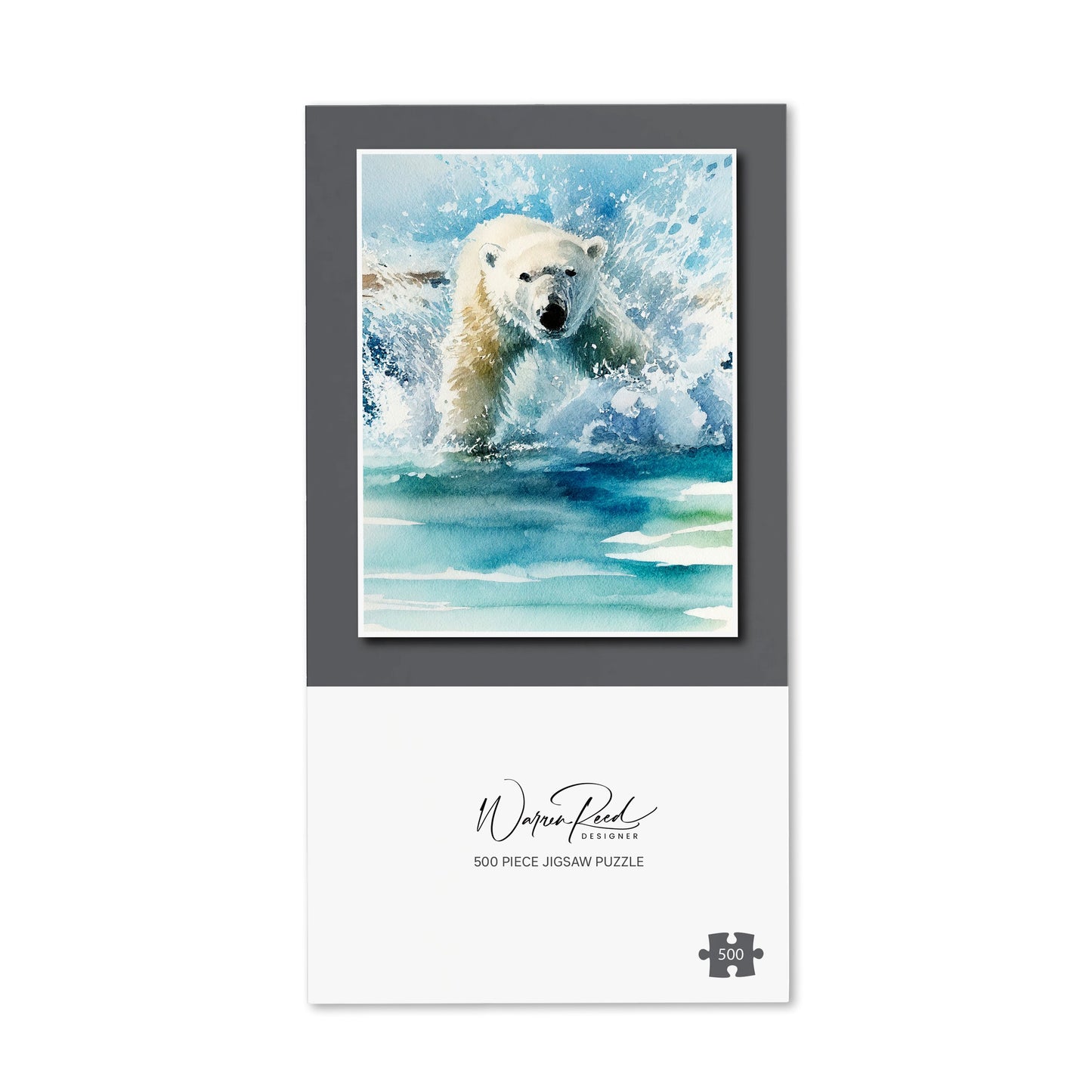 Hunting Polar Bear Watercolour Jigsaw Puzzle