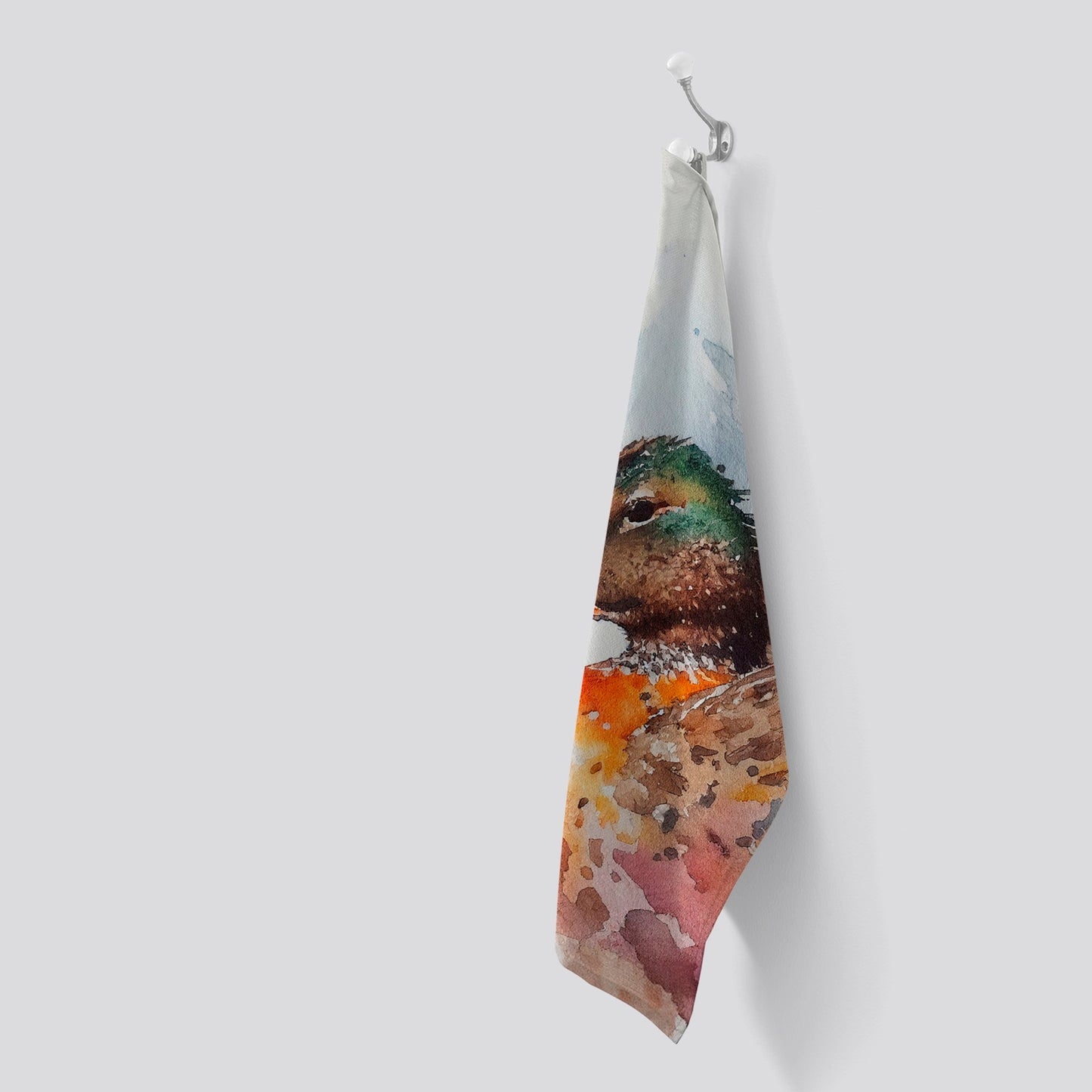 Mallard Watercolour Tea Towel