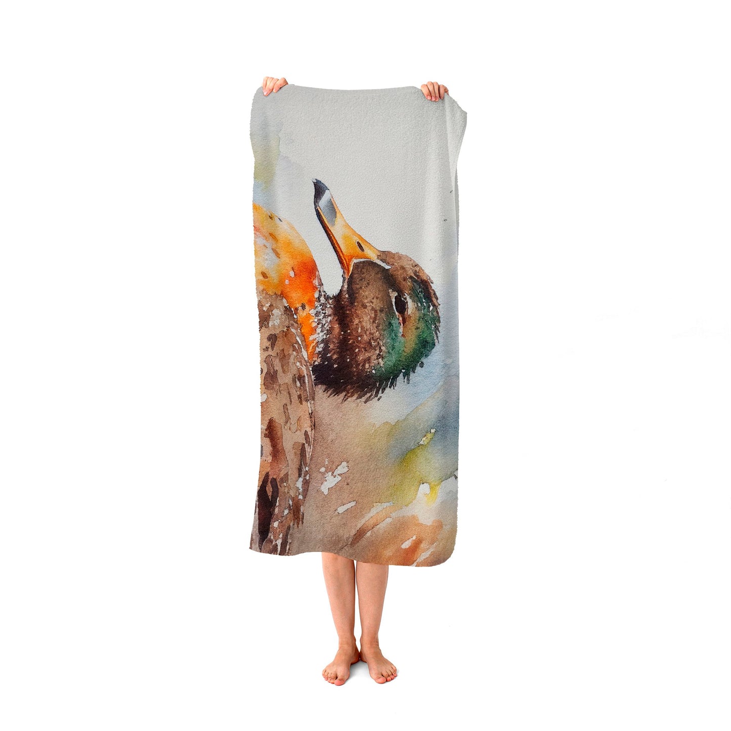 Mallard Watercolour Beach Towel