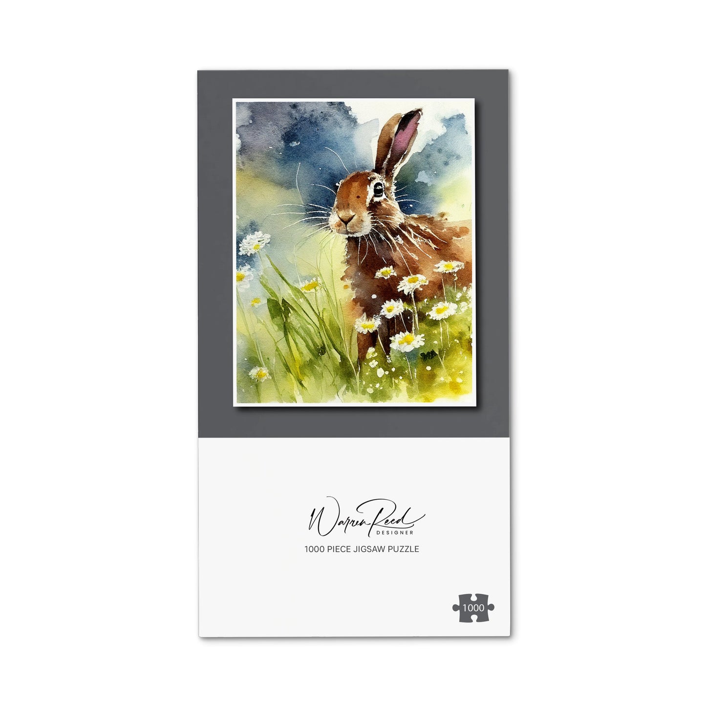 Hare And Daisies Watercolour Jigsaw Puzzle