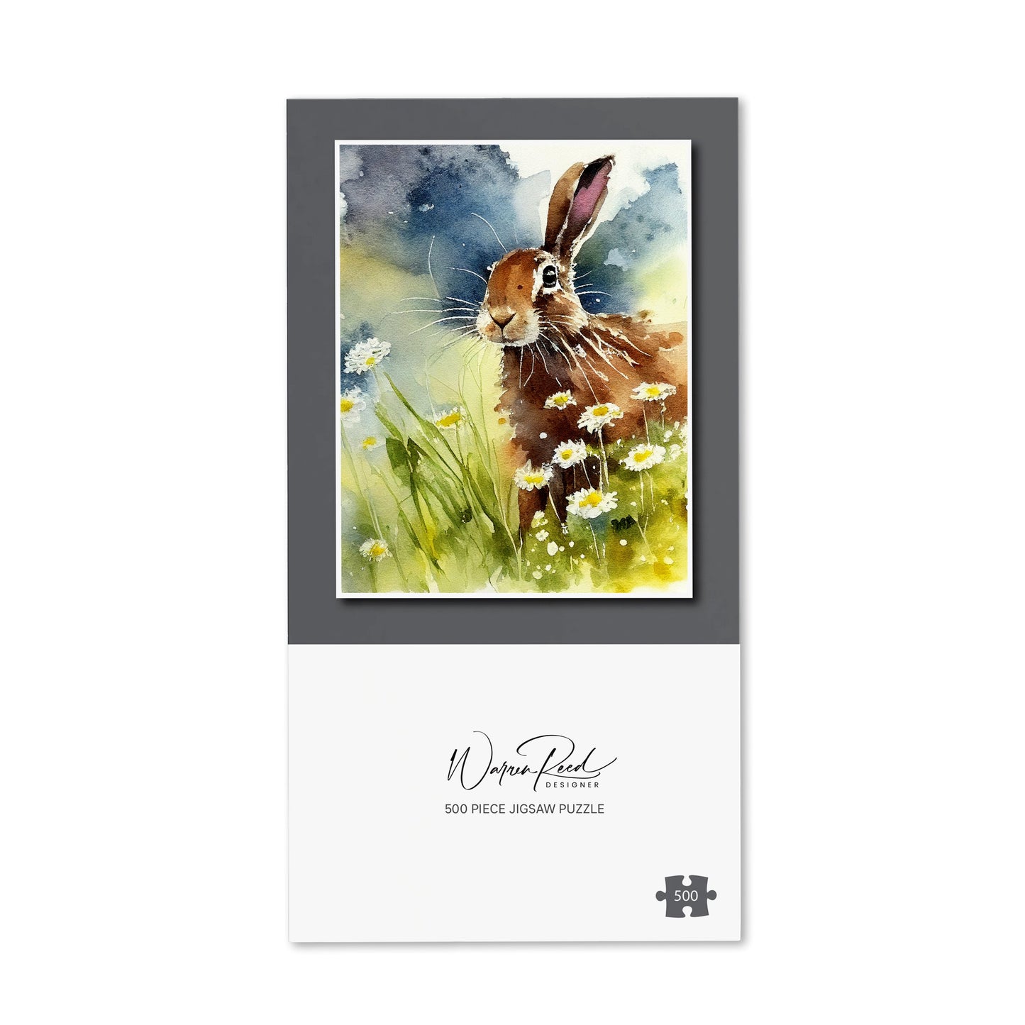 Hare And Daisies Watercolour Jigsaw Puzzle