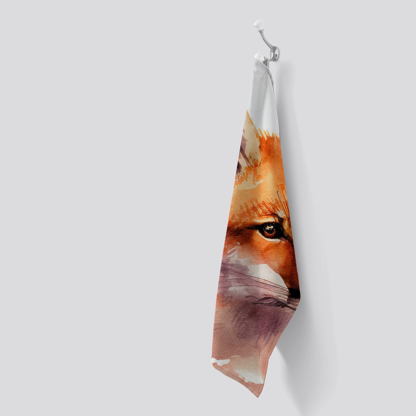 Fox Watercolour Tea Towel