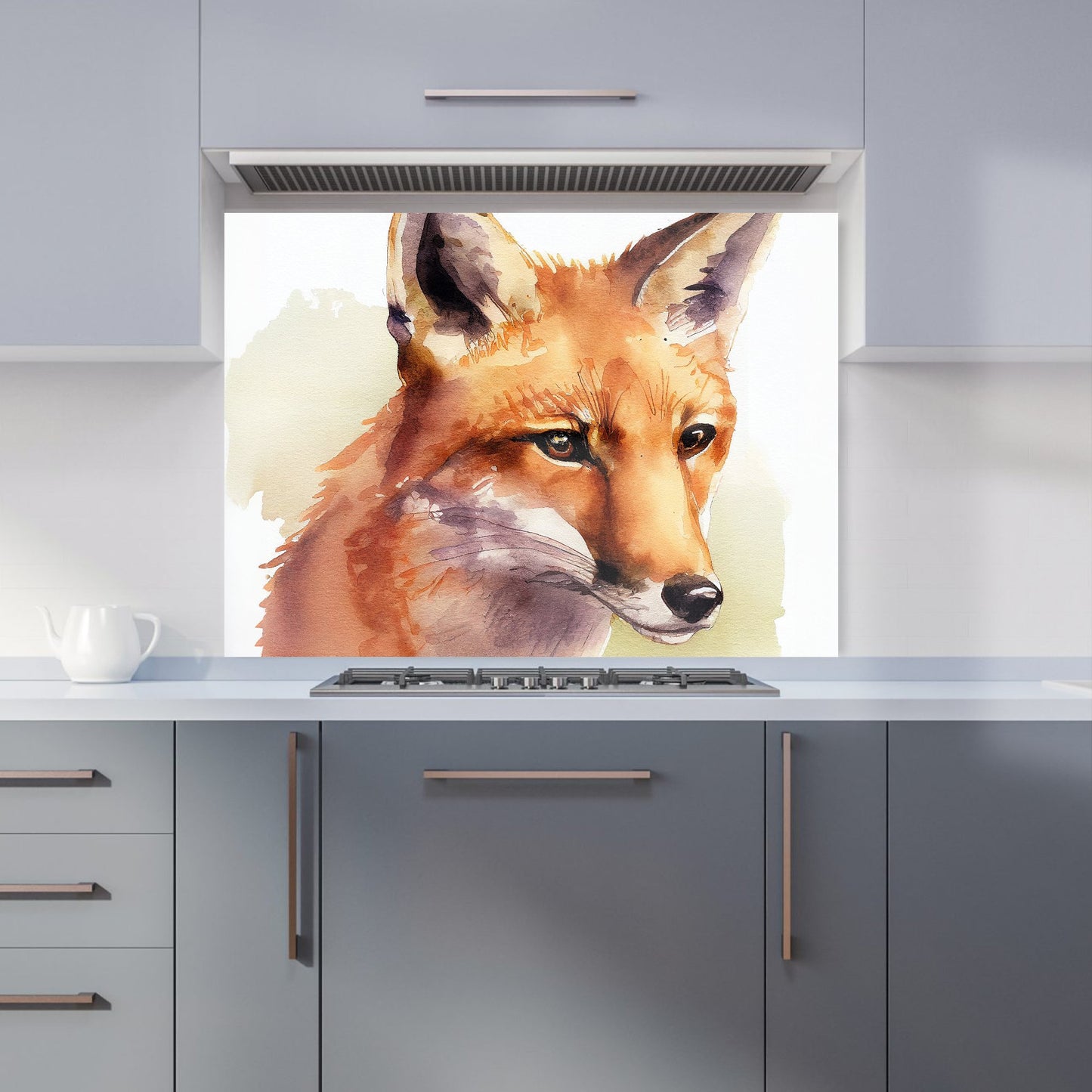 Fox Watercolour Kitchen Splashback