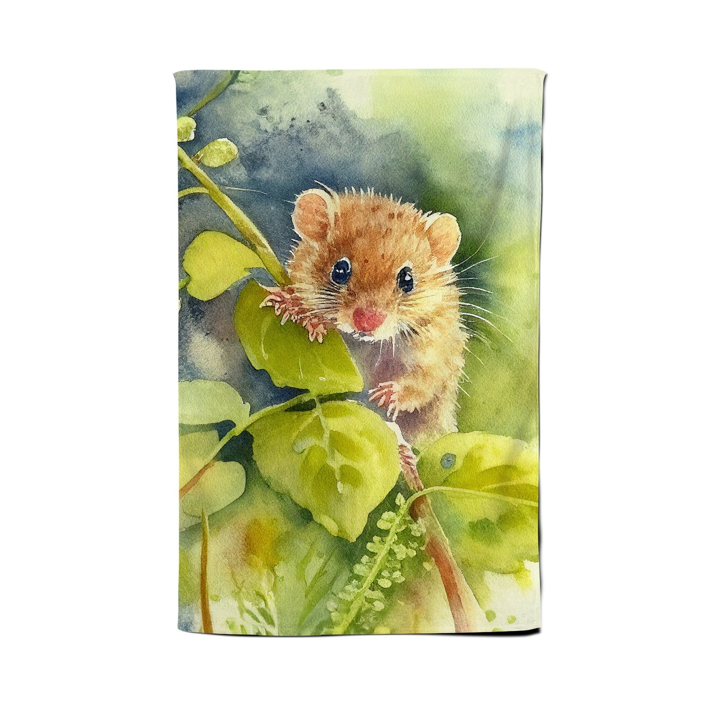 Dormouse Watercolour Tea Towel