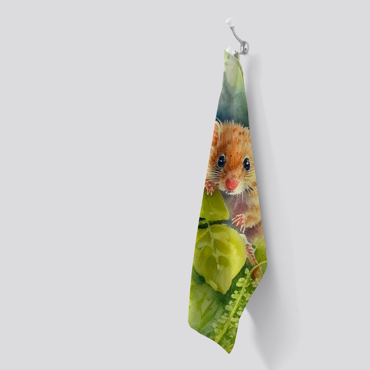 Dormouse Watercolour Tea Towel