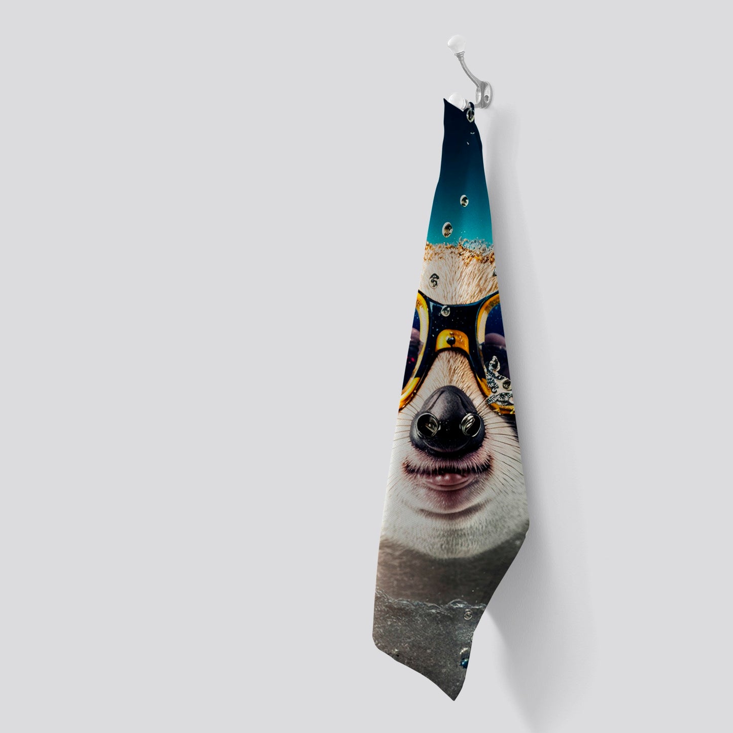 Dormouse With Glasses Splashart Tea Towel