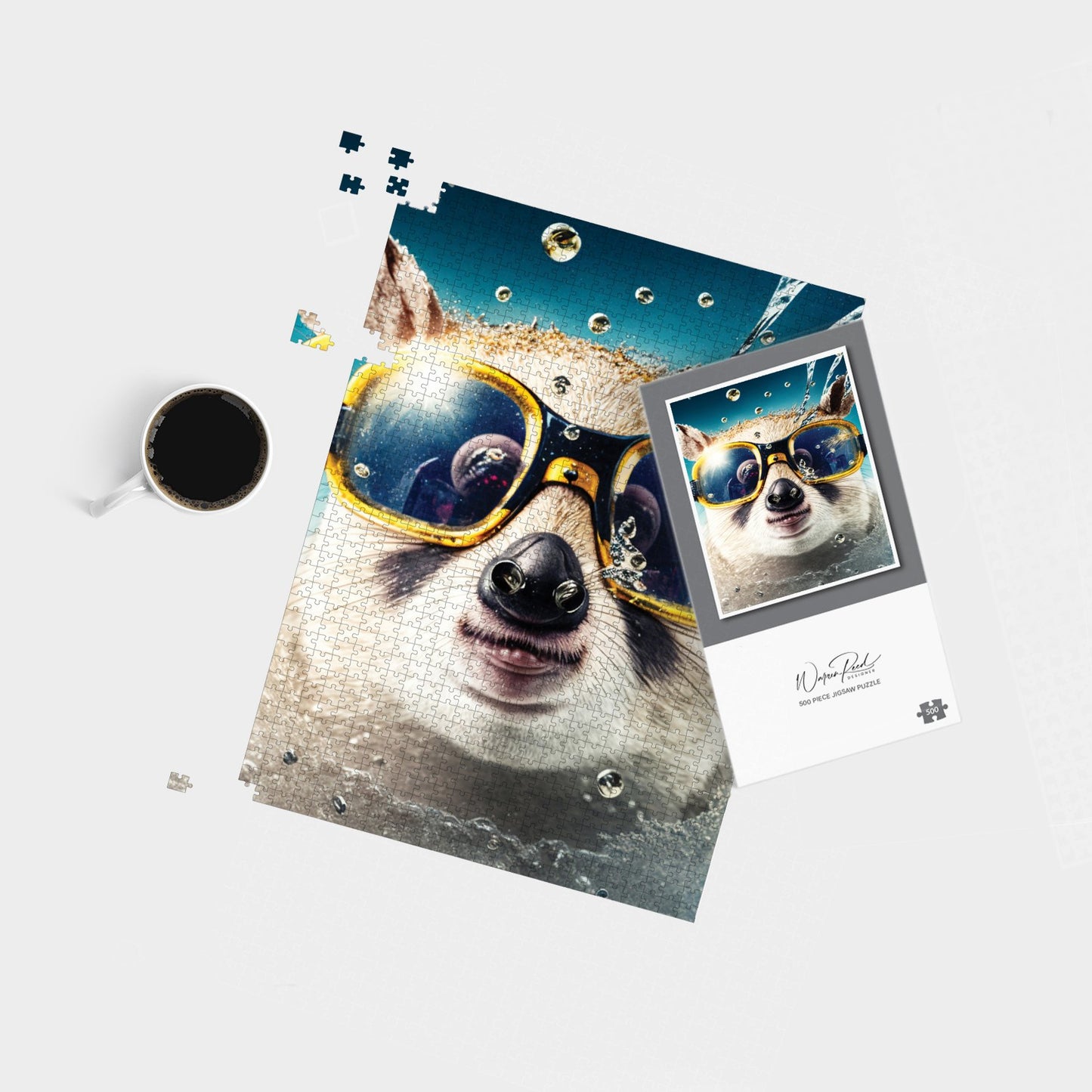 Dormouse With Glasses Splashart Jigsaw Puzzle