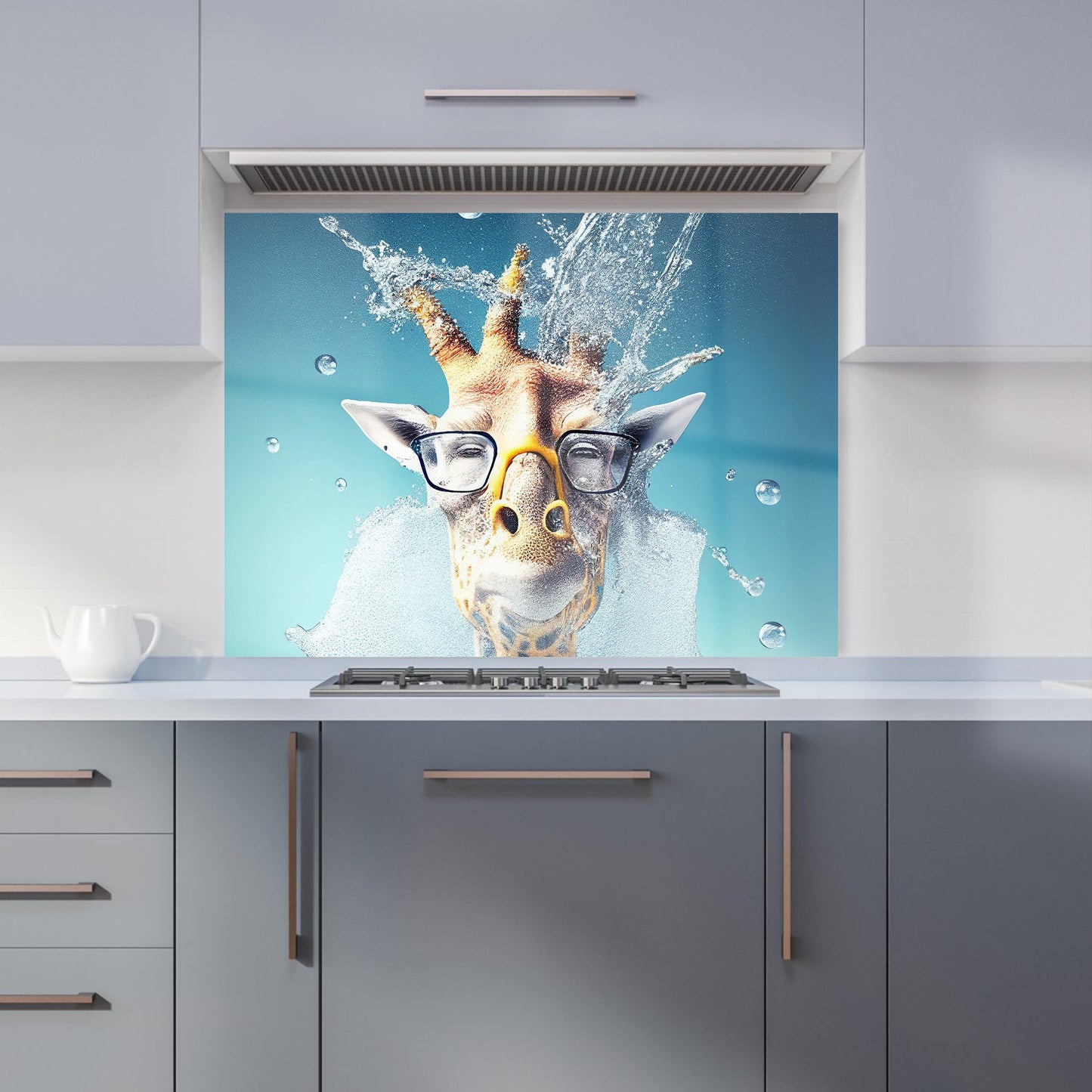 Giraffe With Glasses Splashart Kitchen Splashback