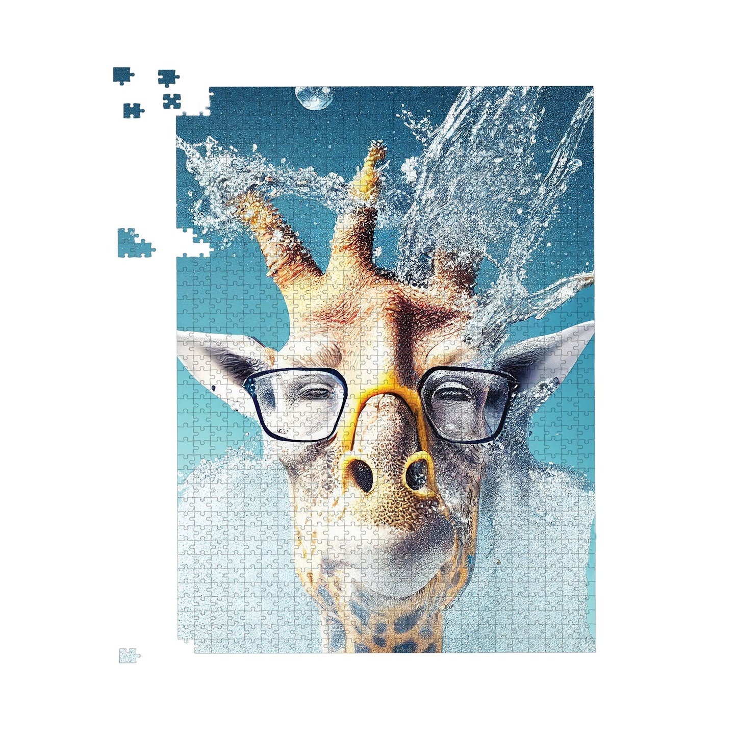 Giraffe With Glasses Splashart Jigsaw Puzzle