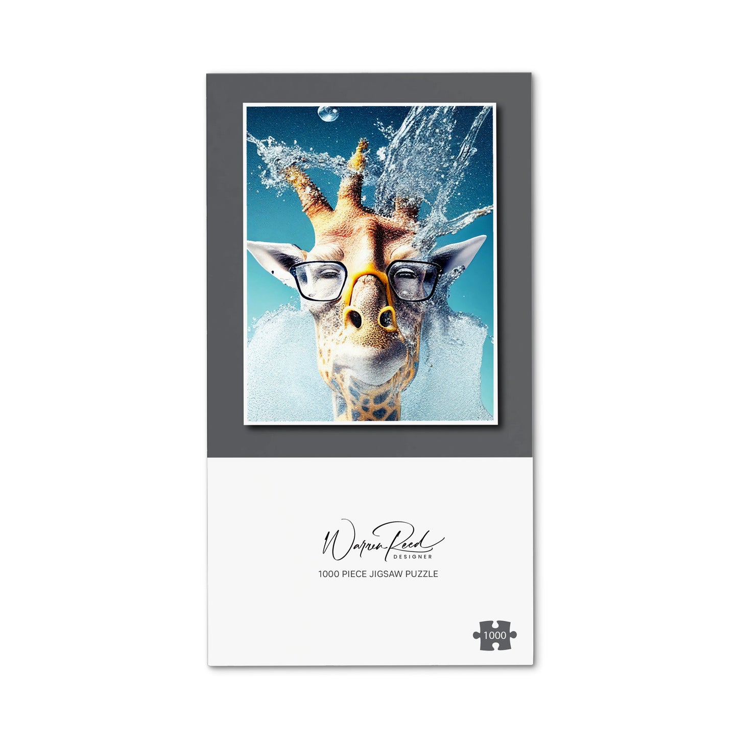Giraffe With Glasses Splashart Jigsaw Puzzle