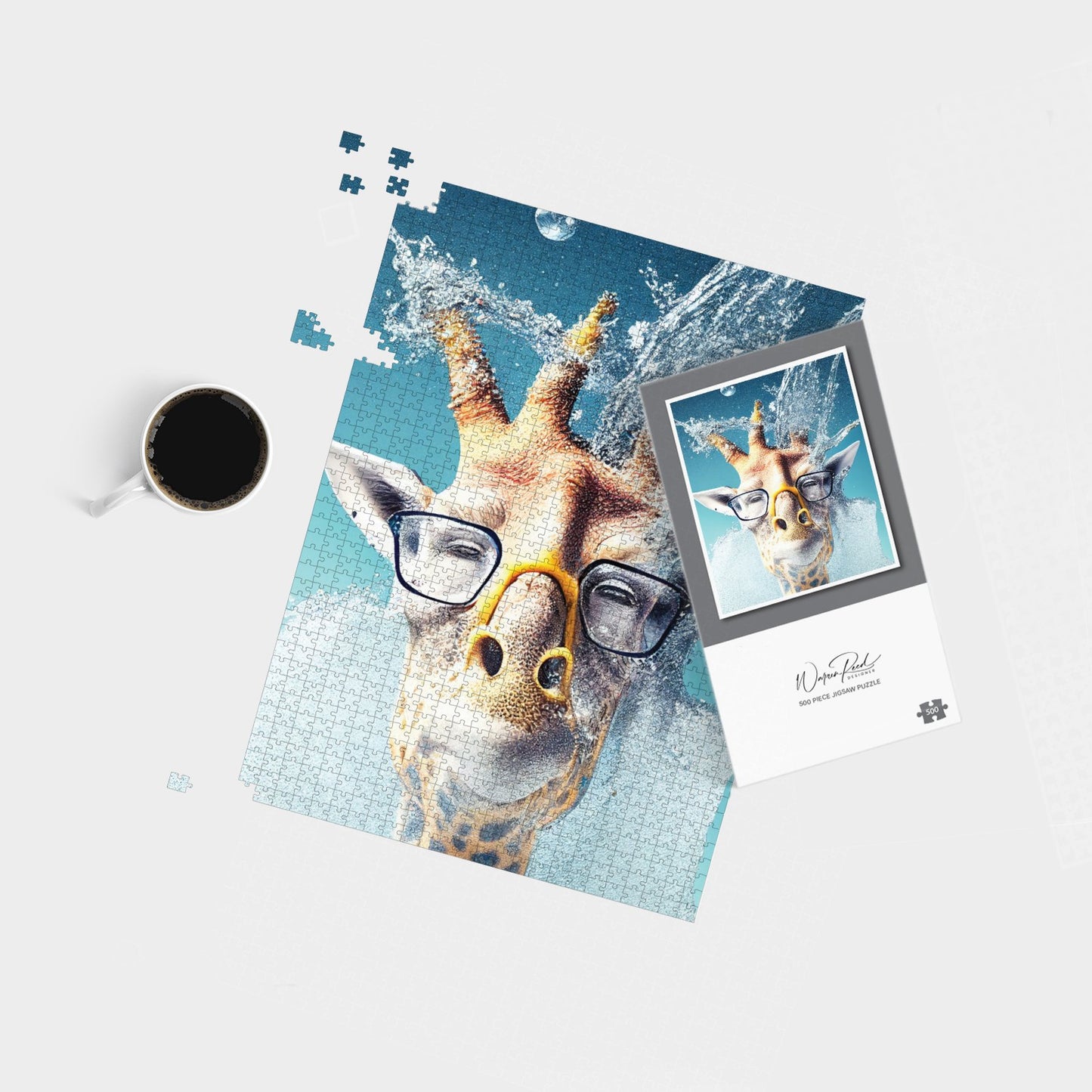 Giraffe With Glasses Splashart Jigsaw Puzzle