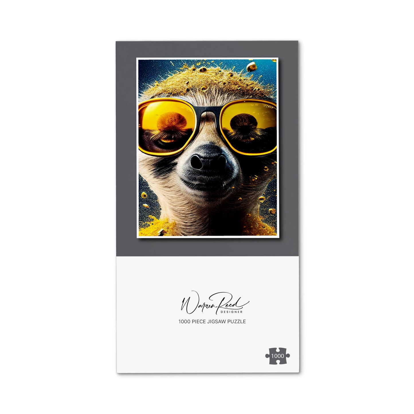 Meerkat With Golden Glasses Splashart Jigsaw Puzzle