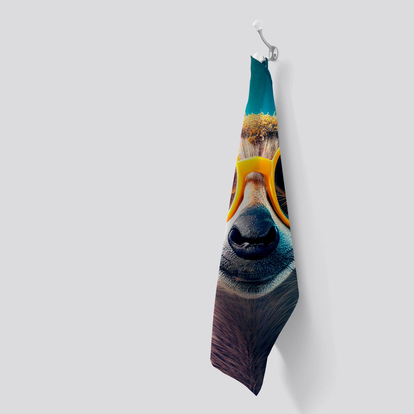 Meerkat With Glasses Splashart Tea Towel