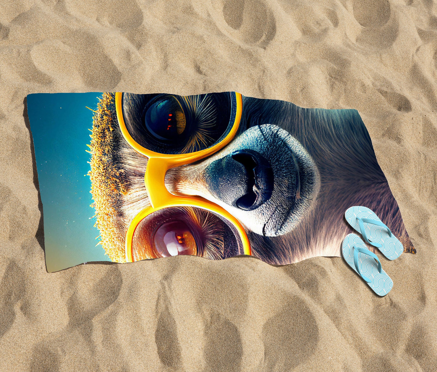 Meerkat With Glasses Splashart Beach Towel