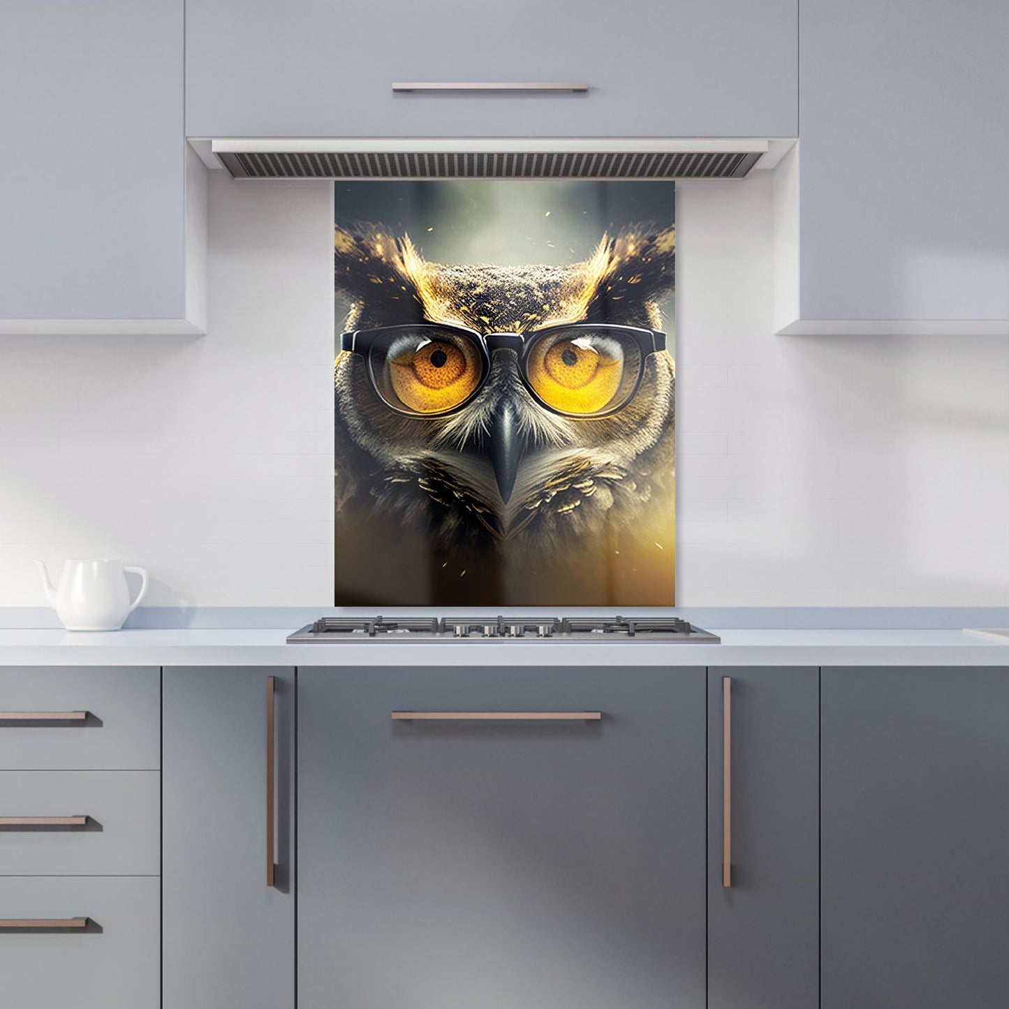 Owl With Glasses Splashart Kitchen Splashback