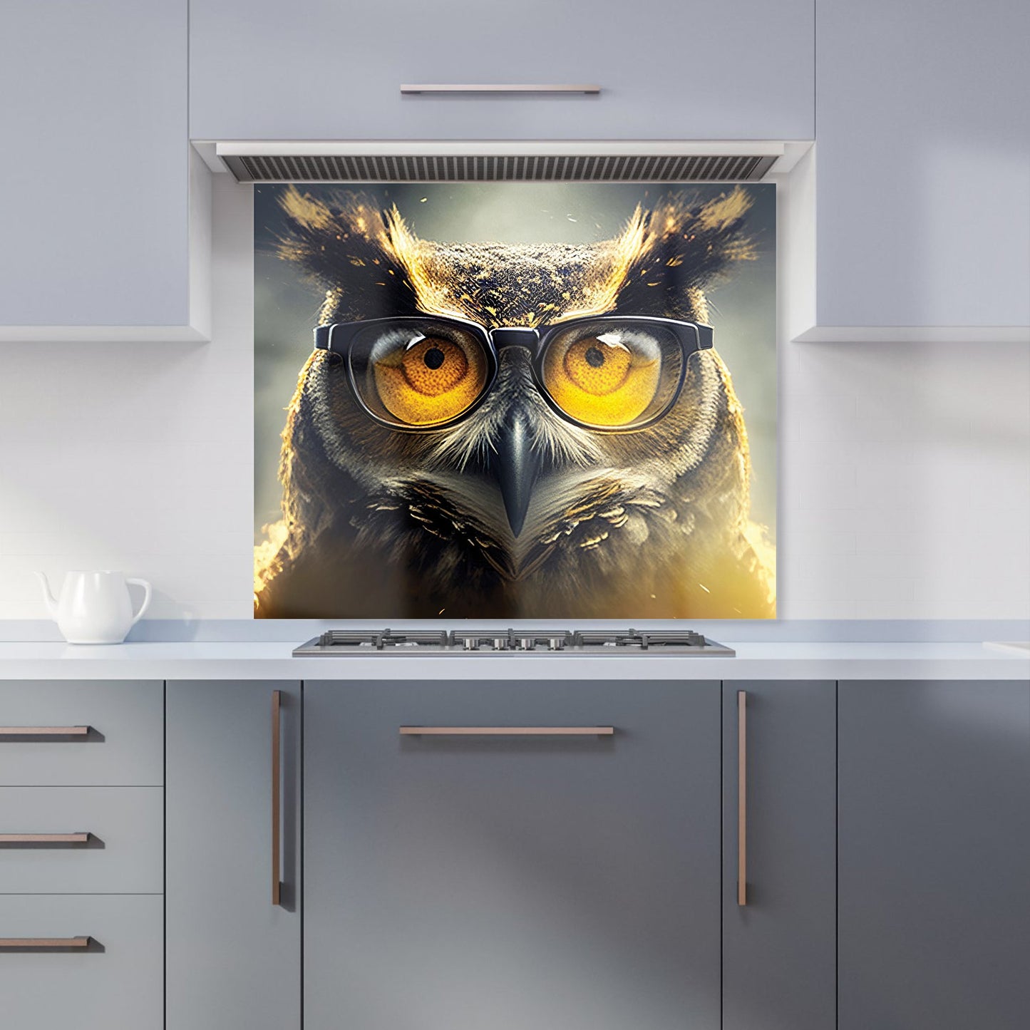 Owl With Glasses Splashart Kitchen Splashback