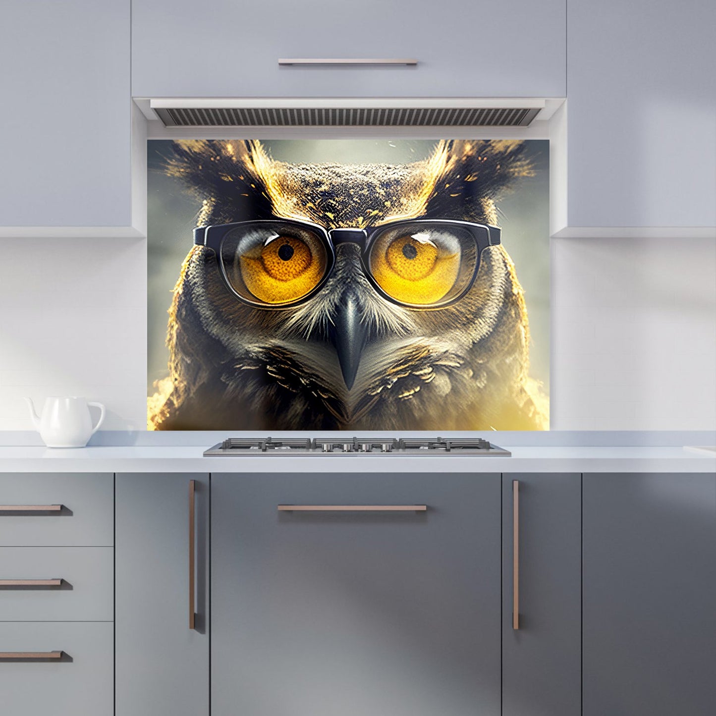 Owl With Glasses Splashart Kitchen Splashback