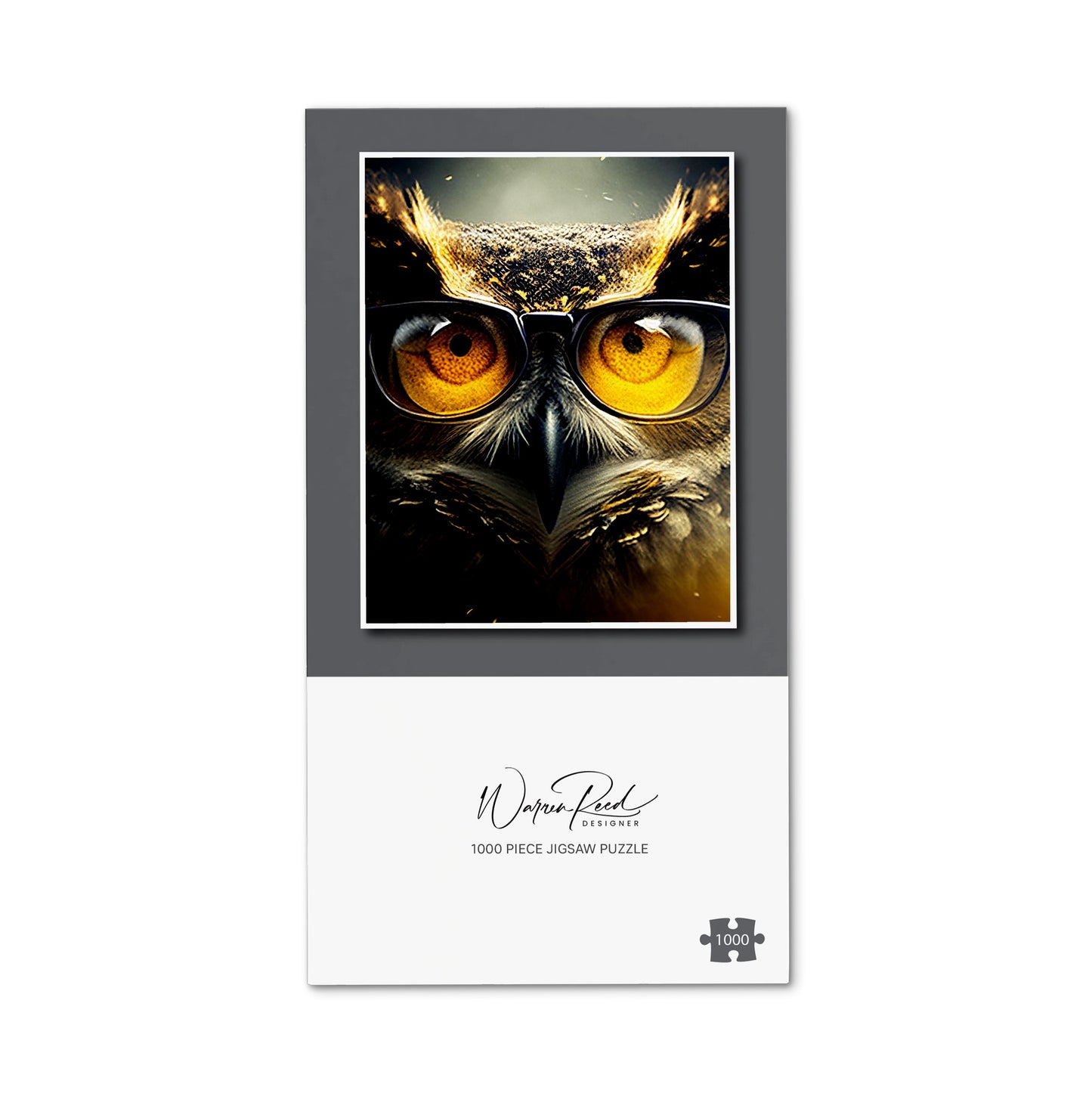 Owl With Glasses Splashart Jigsaw Puzzle