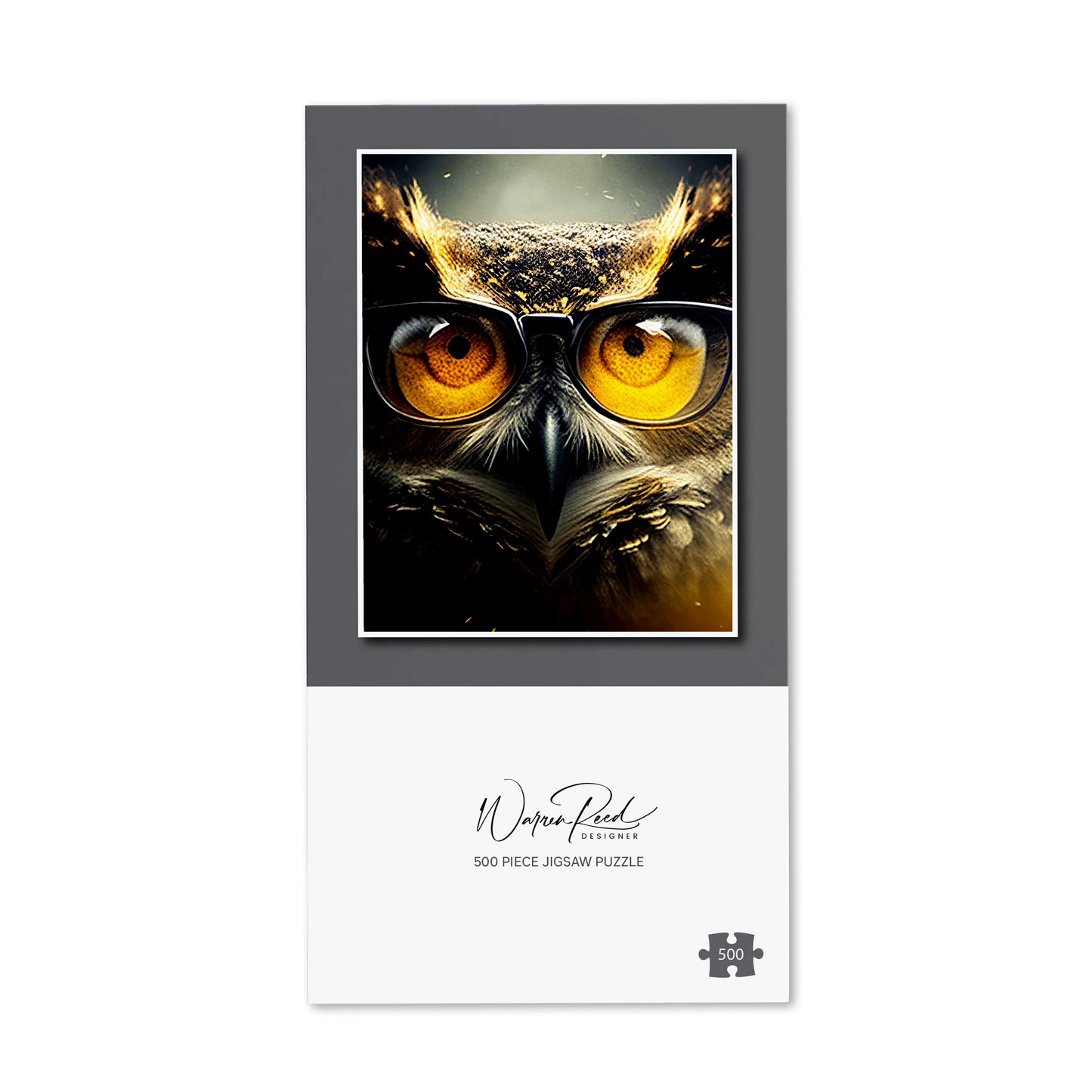 Owl With Glasses Splashart Jigsaw Puzzle