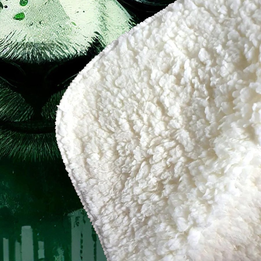 Panda With Glasses, Green Splashart Sherpa Blanket
