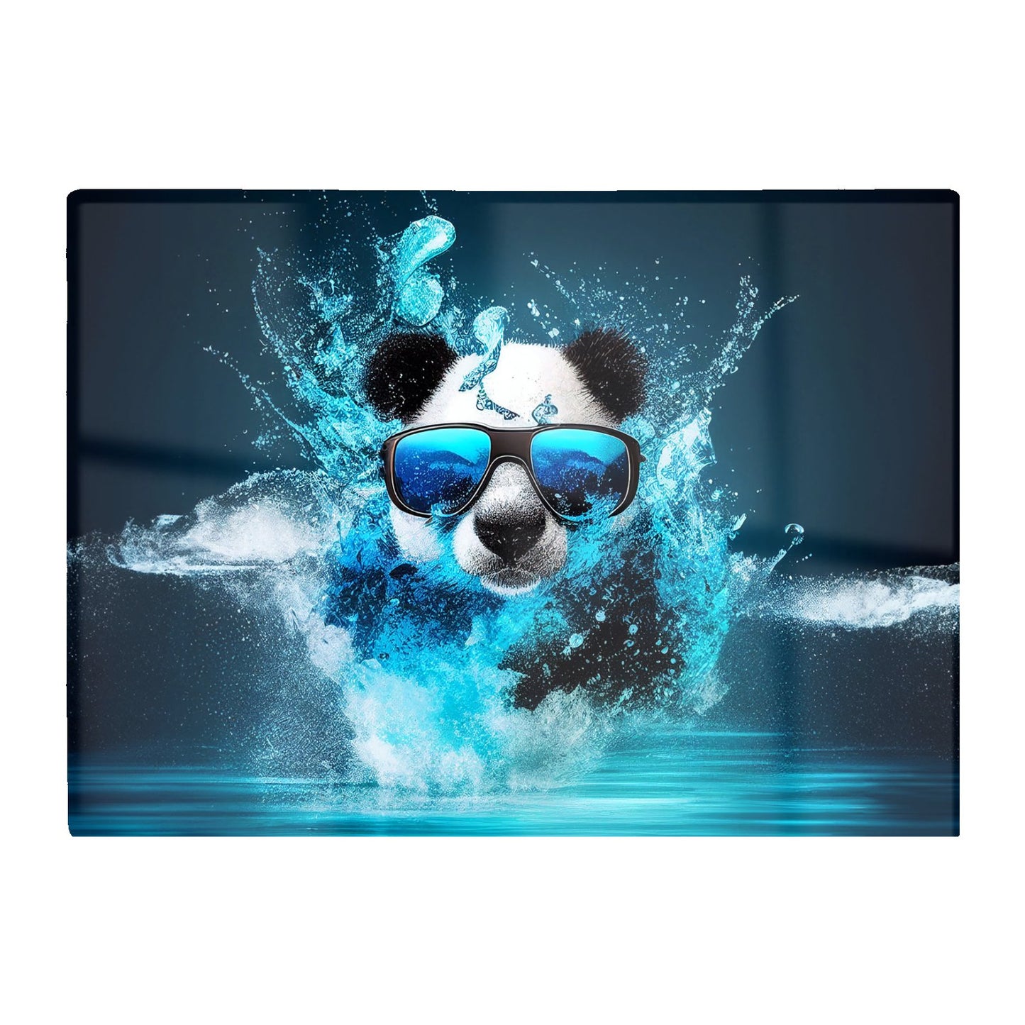 Panda With Glasses Splashart Water Glass Chopping Board