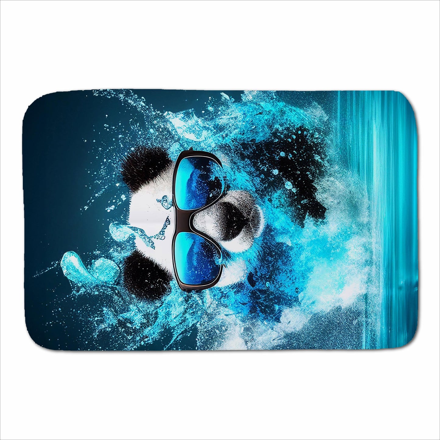 Panda With Glasses Splashart Water Sherpa Blanket