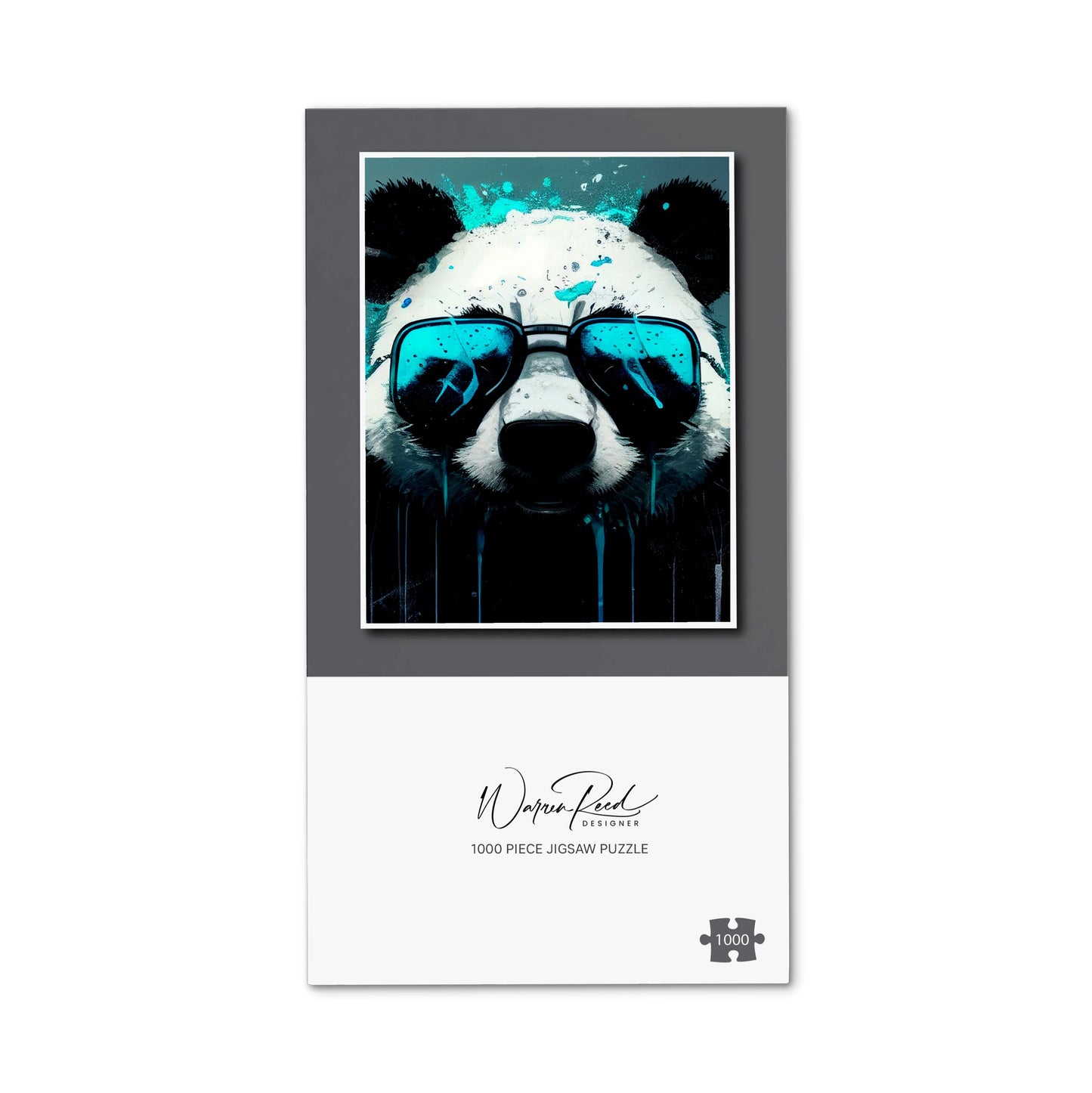 Panda With Blue Glasses Splashart Jigsaw Puzzle
