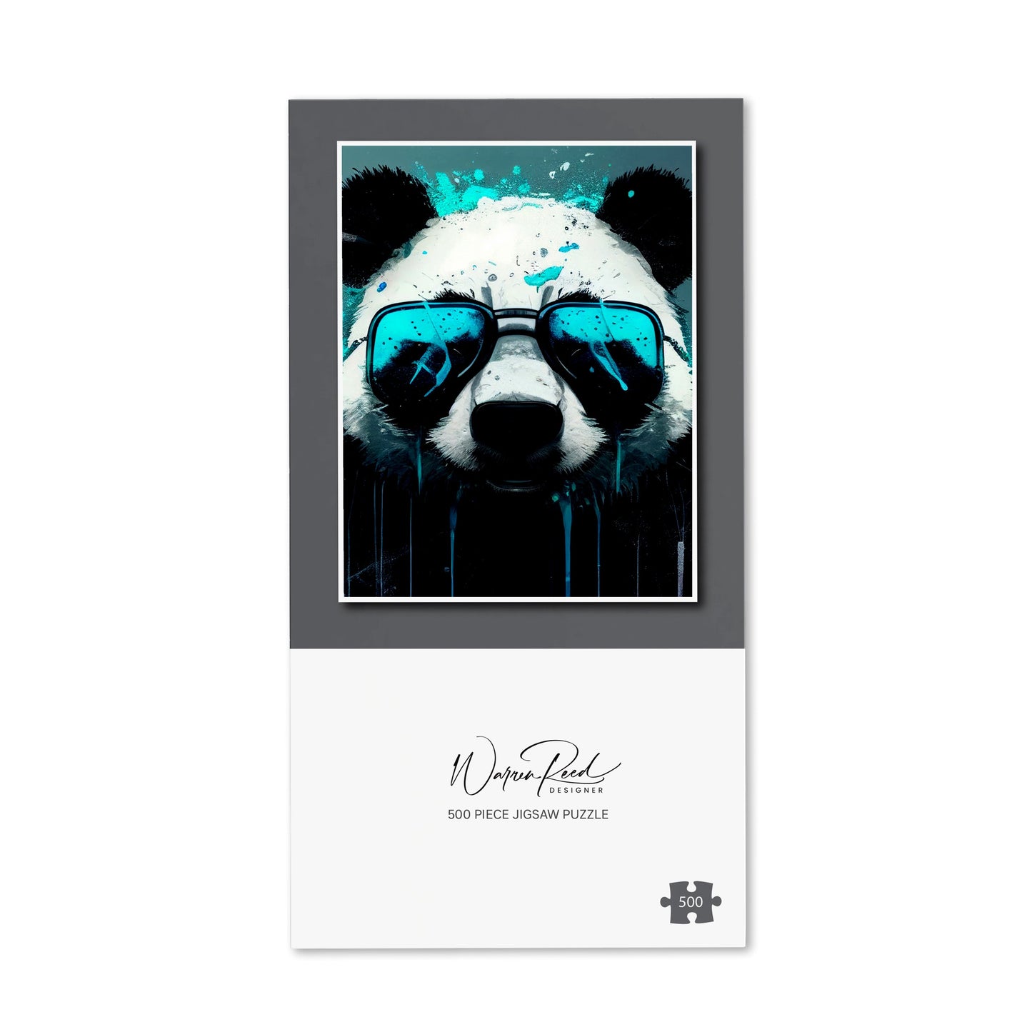 Panda With Blue Glasses Splashart Jigsaw Puzzle