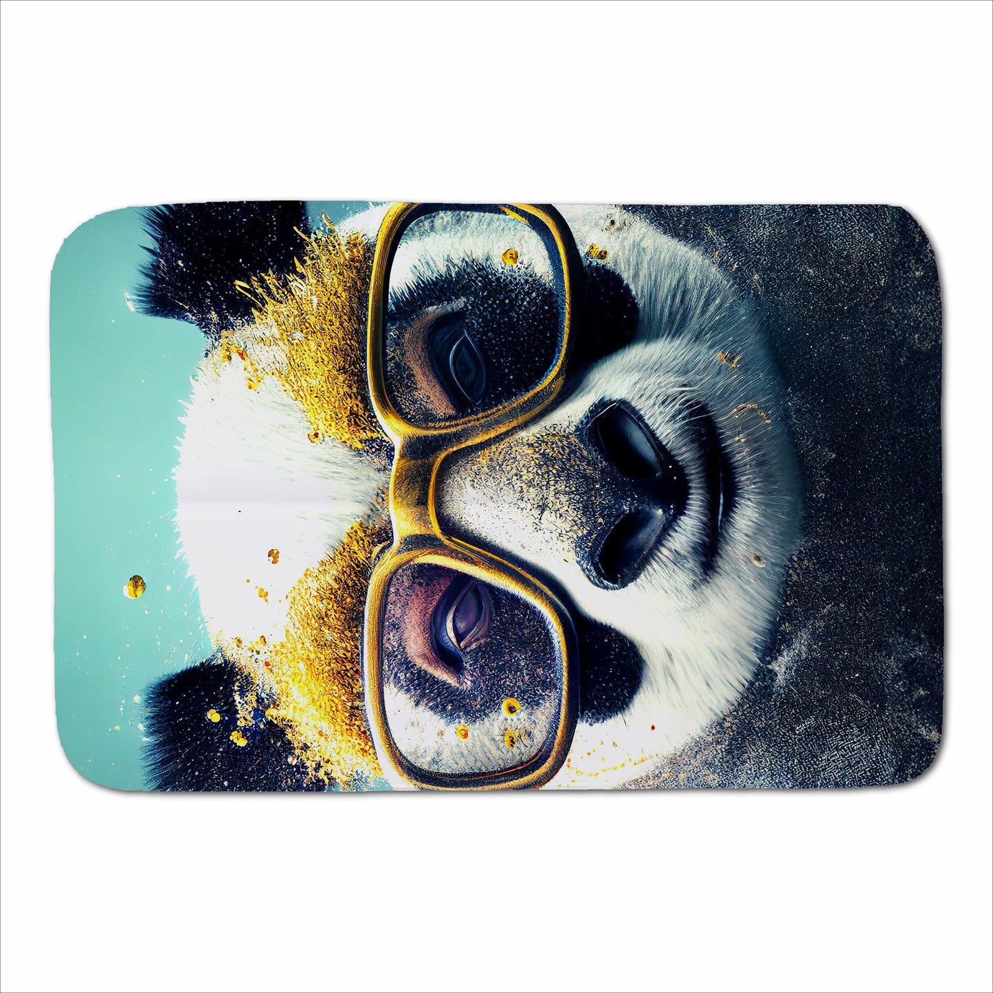 Panda With Golden Glasses Splashart Sherpa Blanket